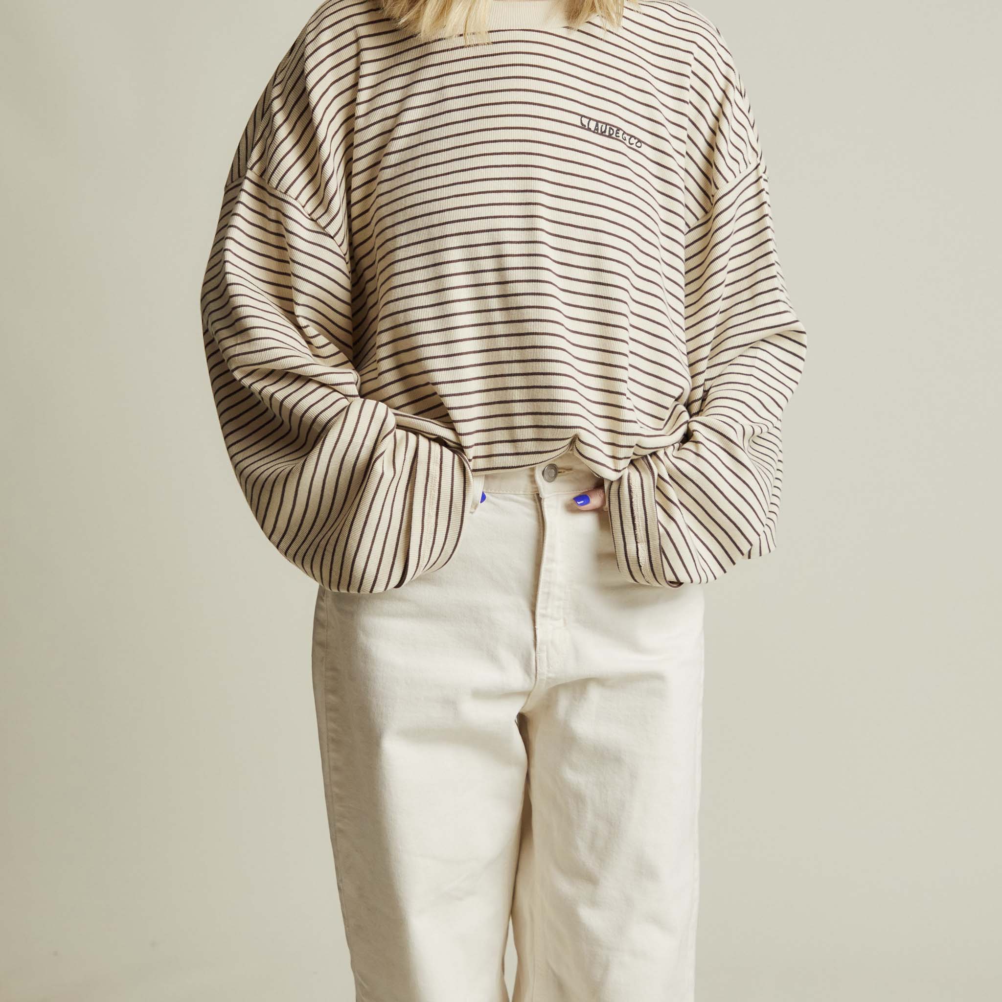 Adult Lenni Coco Stripe Longsleeve Tee Coco & Cream