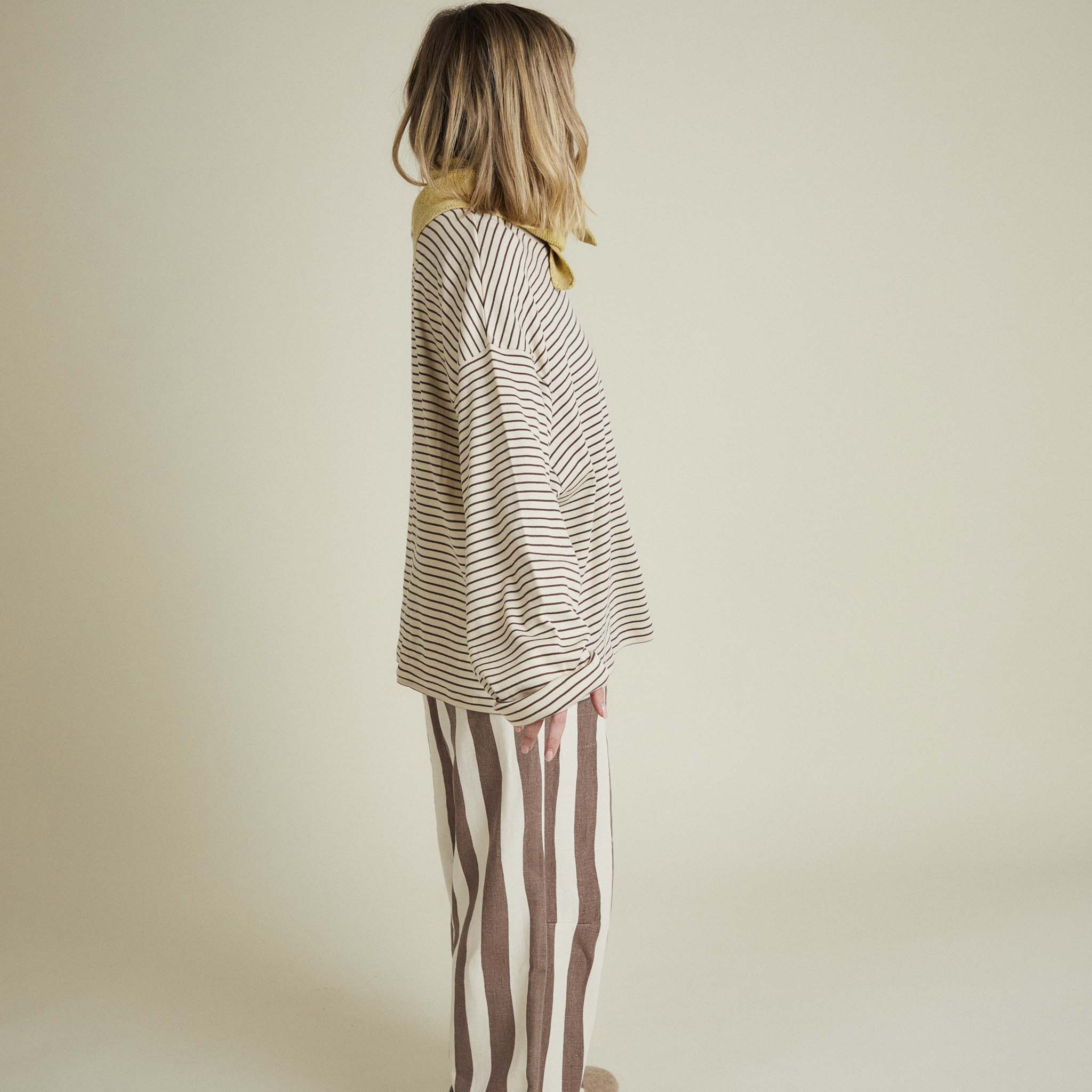 Adult Lenni Coco Stripe Longsleeve Tee Coco & Cream