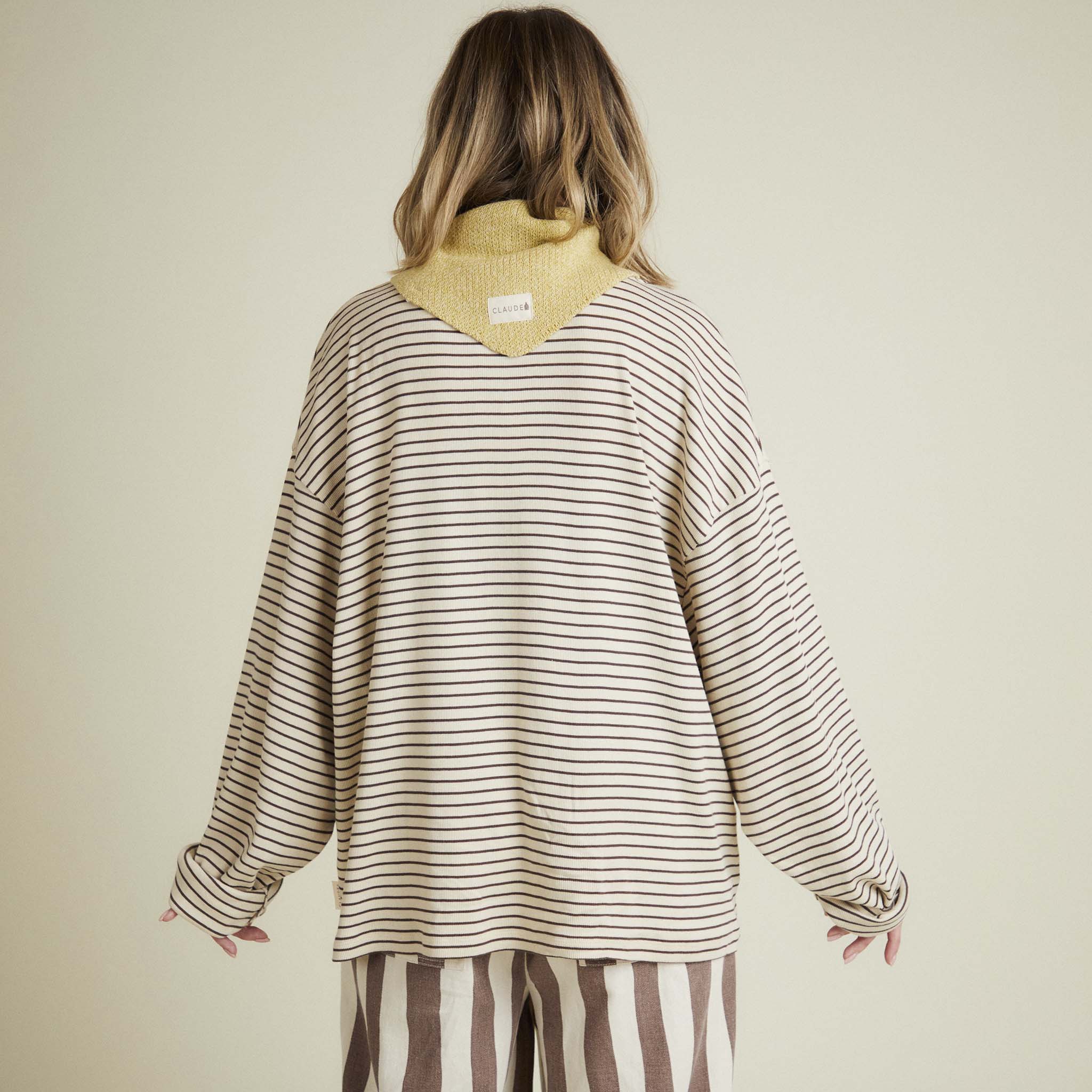 Adult Lenni Coco Stripe Longsleeve Tee Coco & Cream