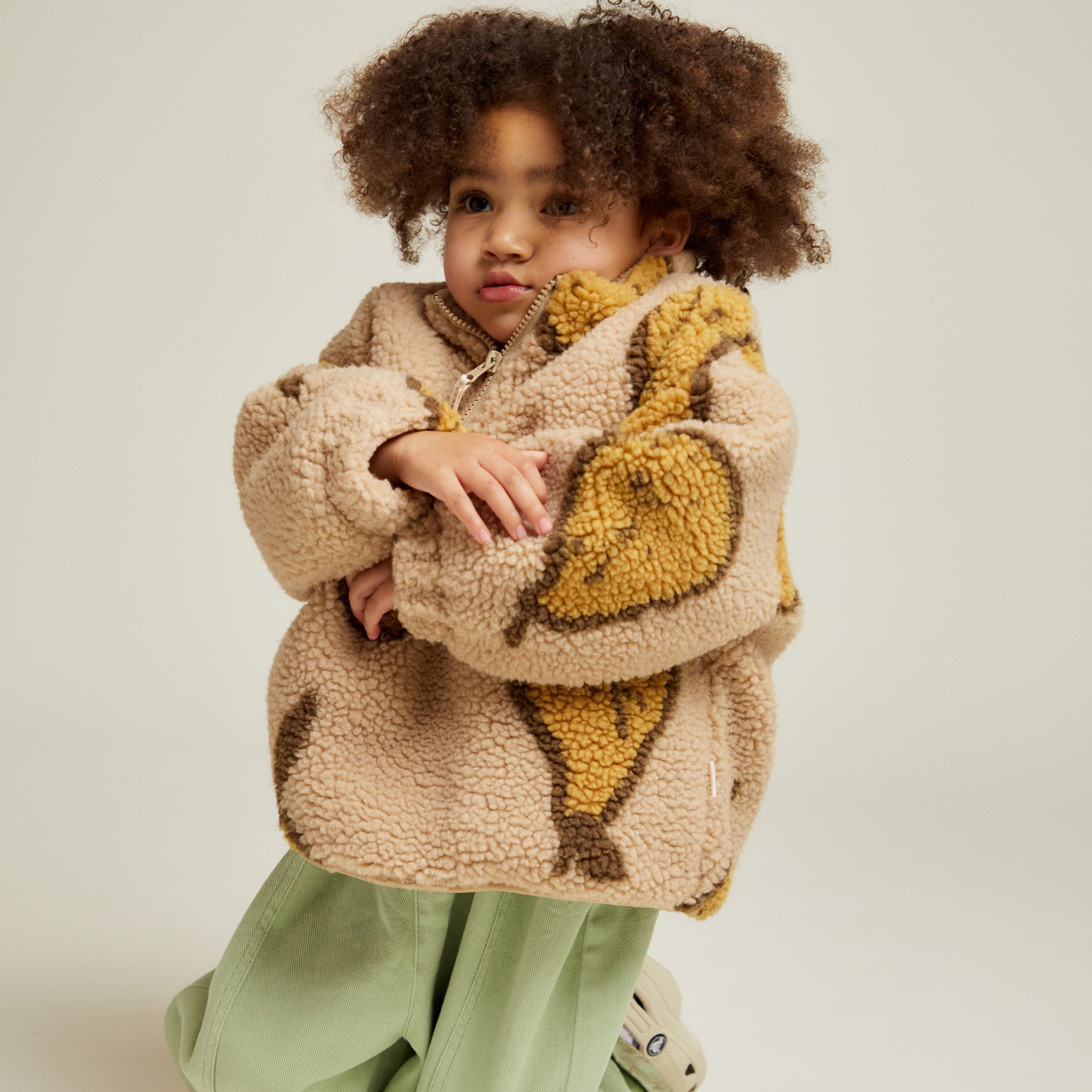 Drew Almond Pear Borg Jacket Almond