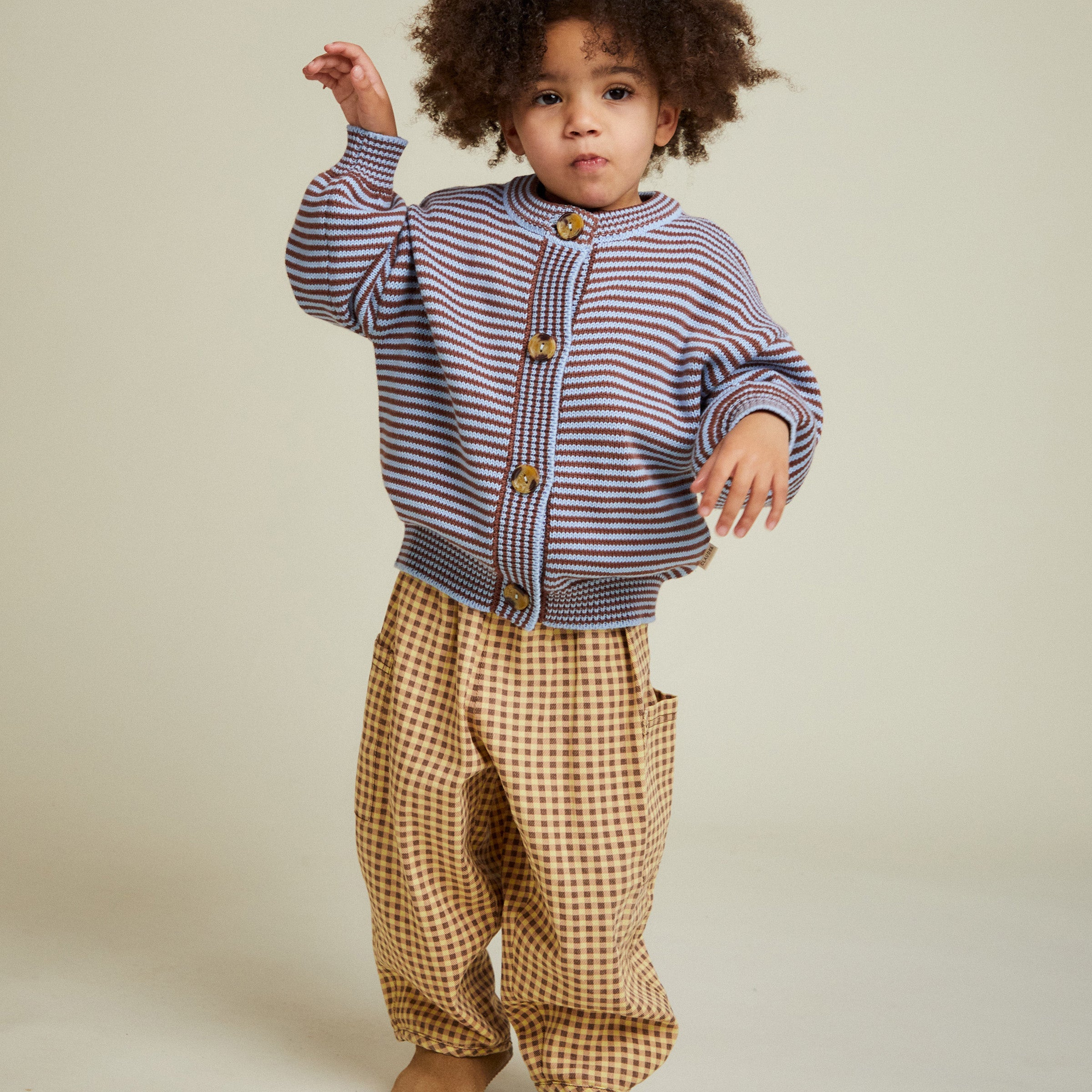 Emerson Gingham Ochre trousers