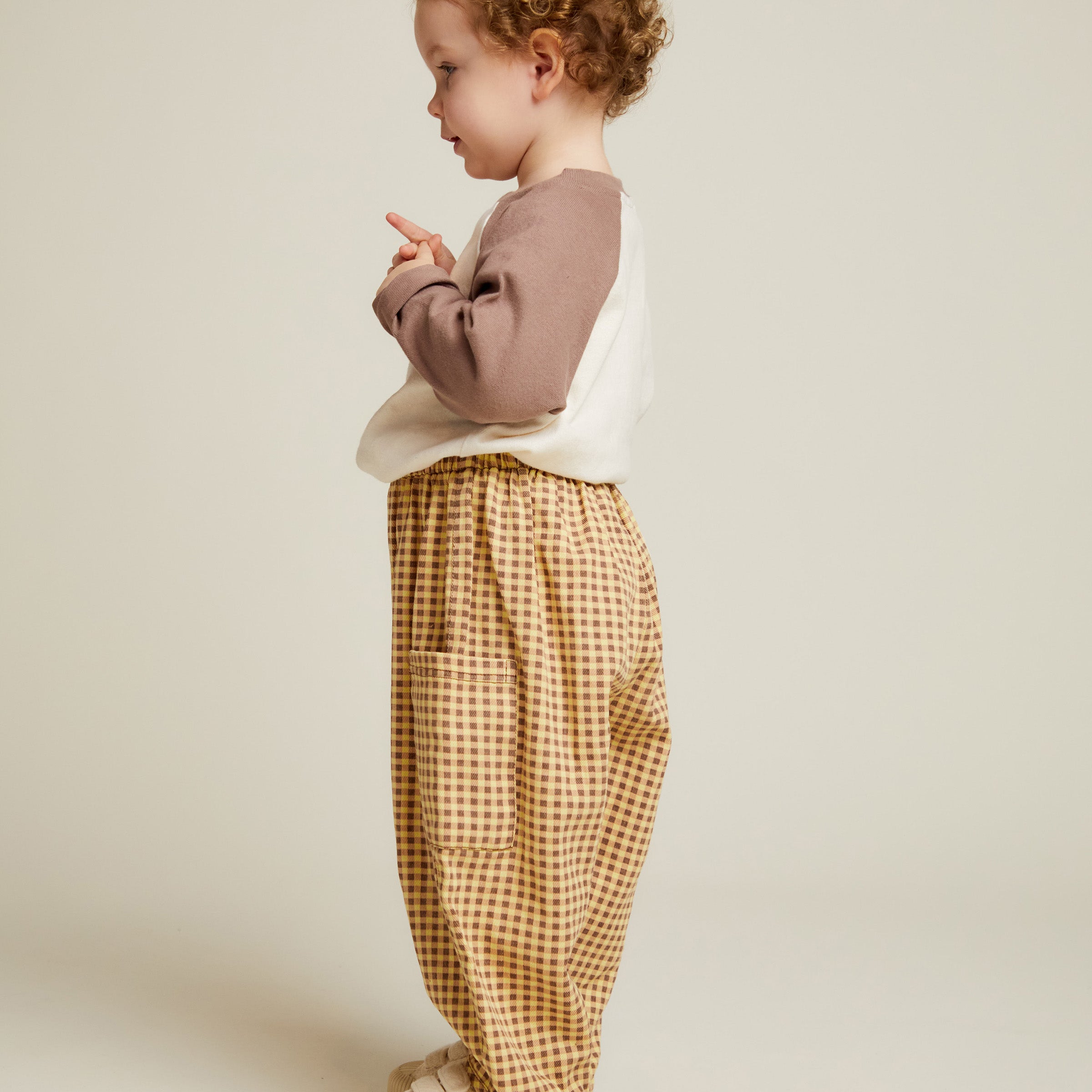 Emerson Gingham Ochre trousers