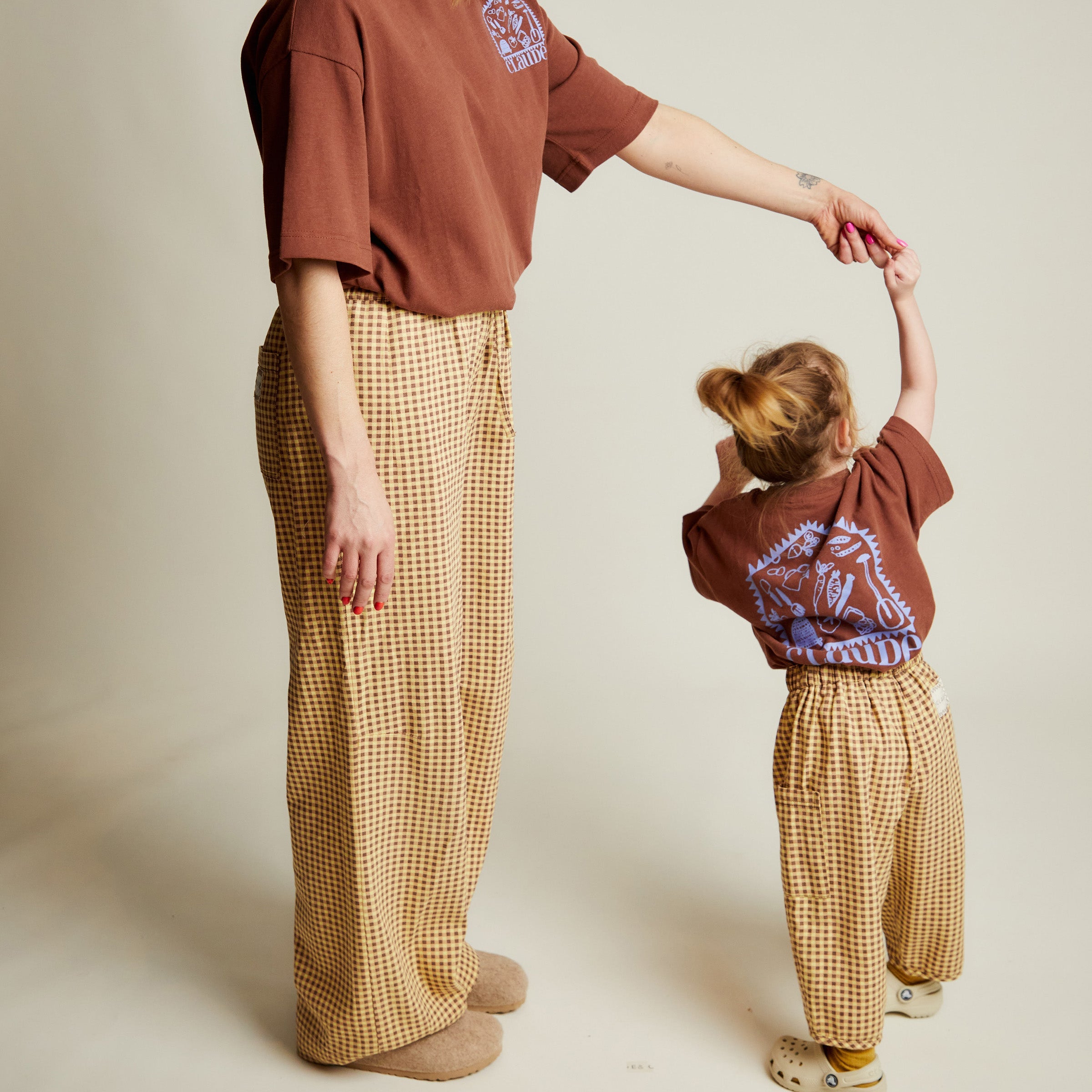 Emerson Gingham Ochre trousers