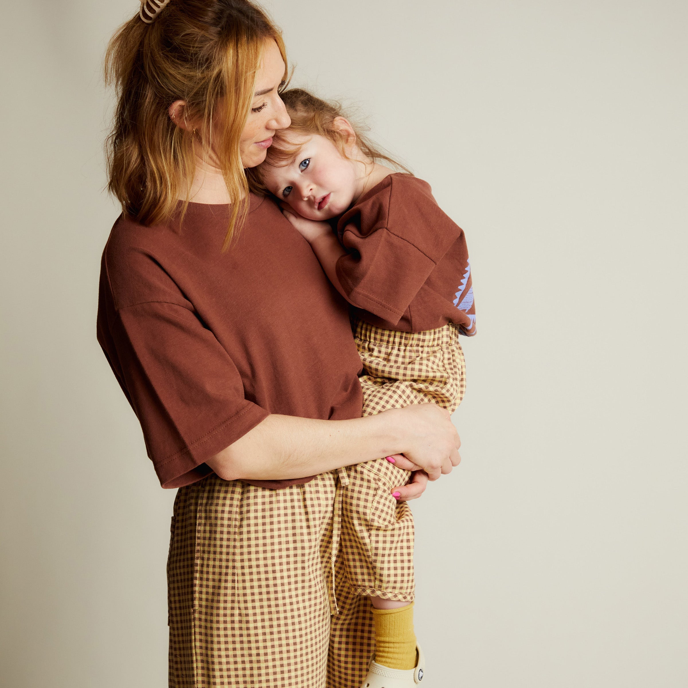 Emerson Gingham Ochre trousers