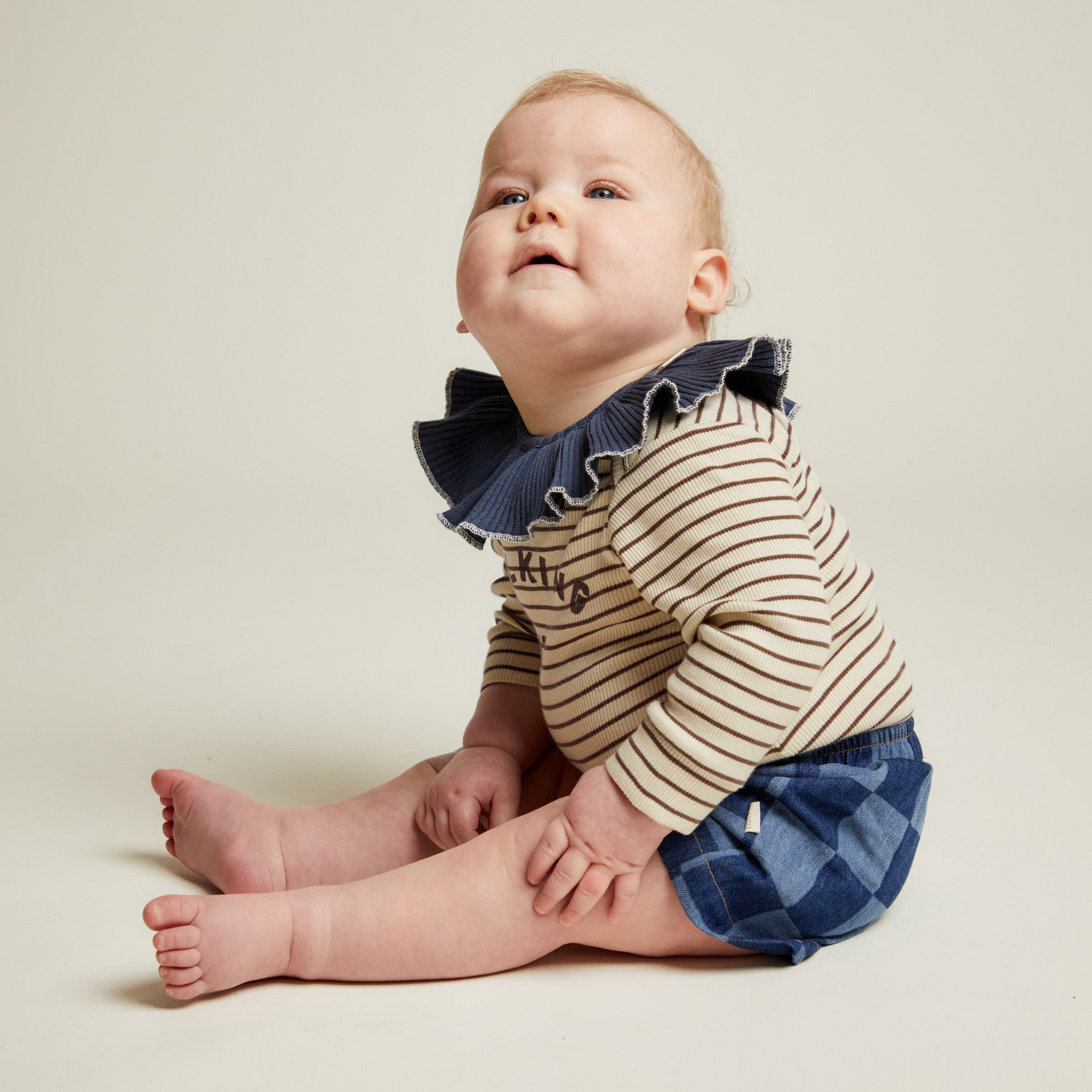 Frankie Checkerboard Denim Short Denim