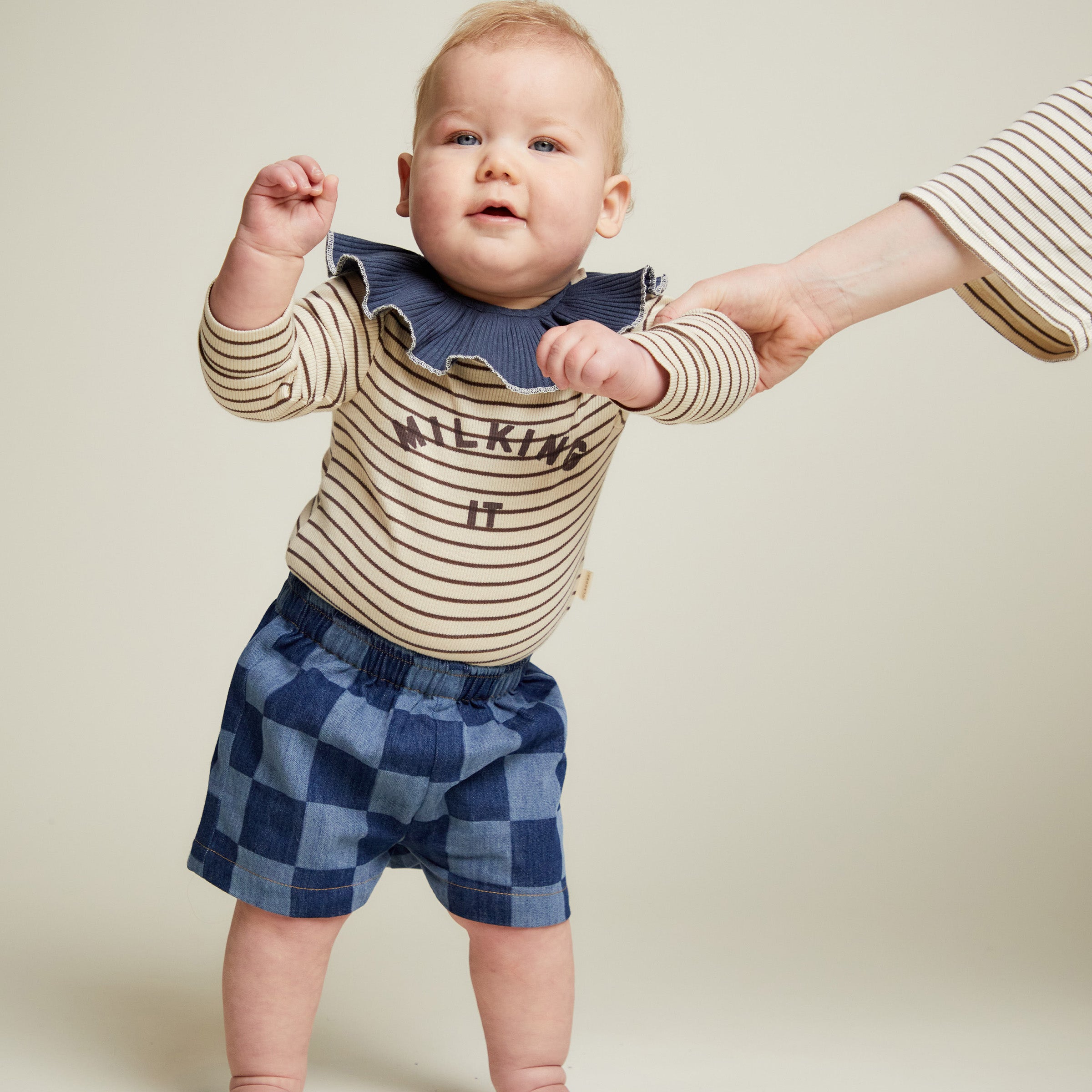 Frankie Checkerboard Denim Short Denim