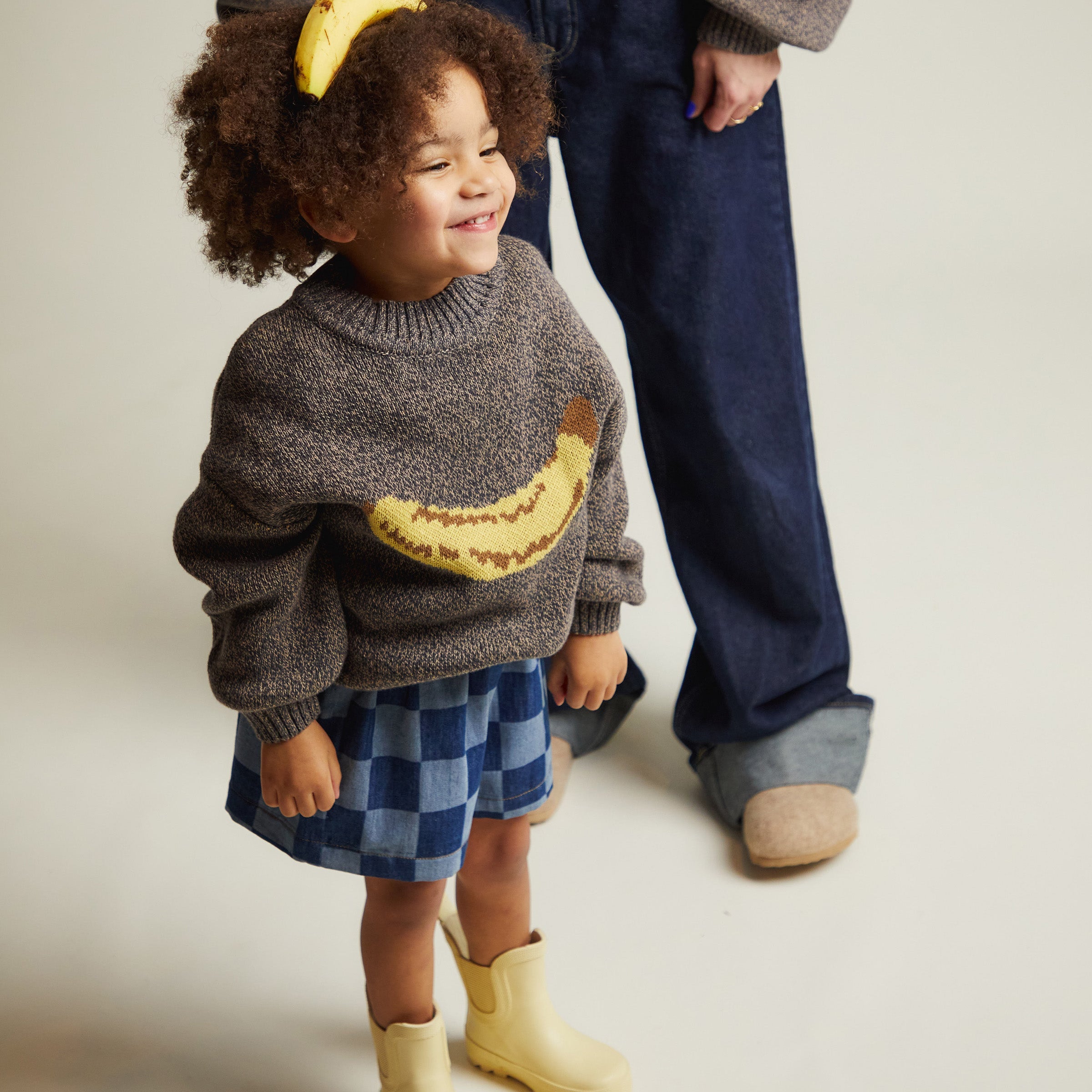 Frankie Checkerboard Denim Short Denim