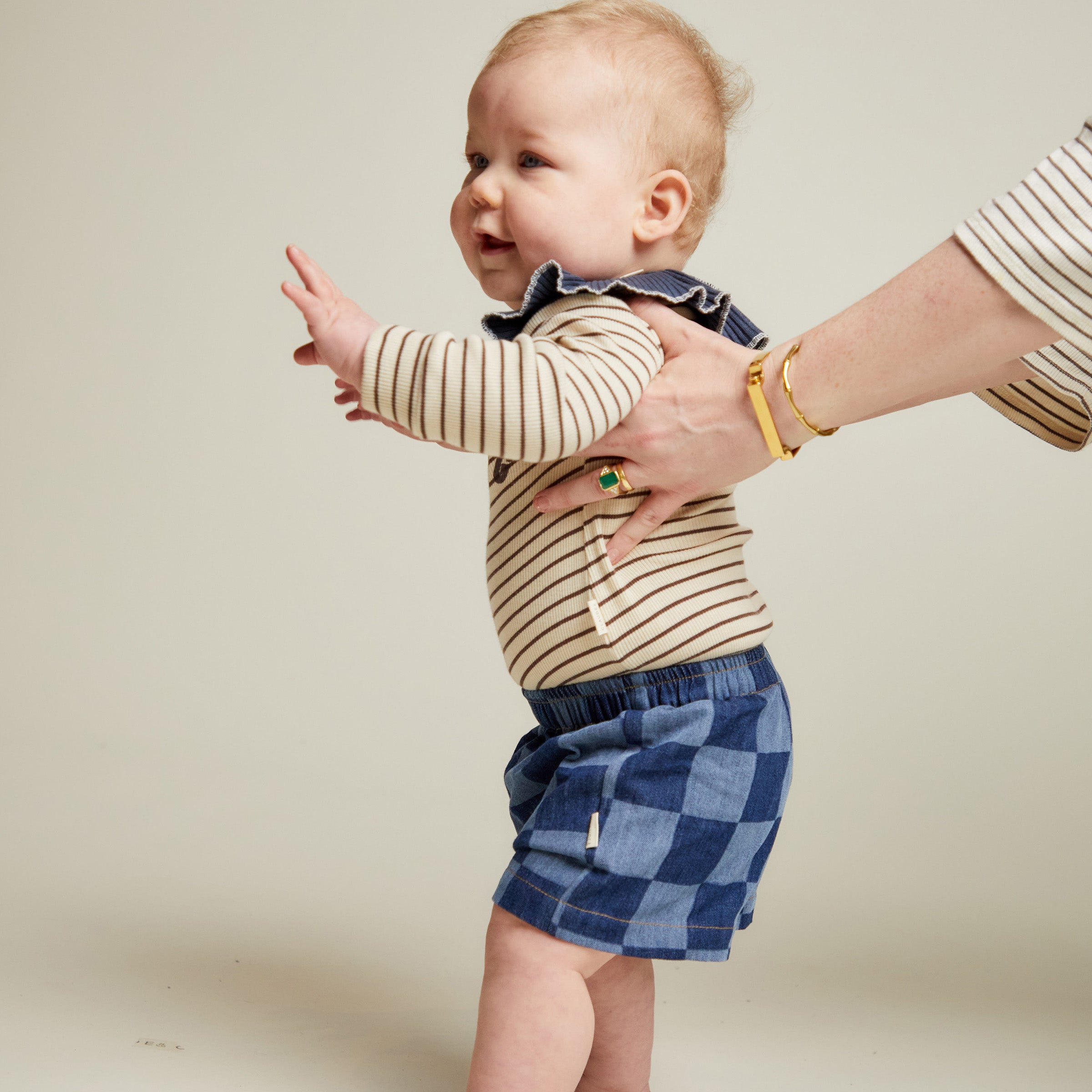 Frankie Checkerboard Denim Short Denim