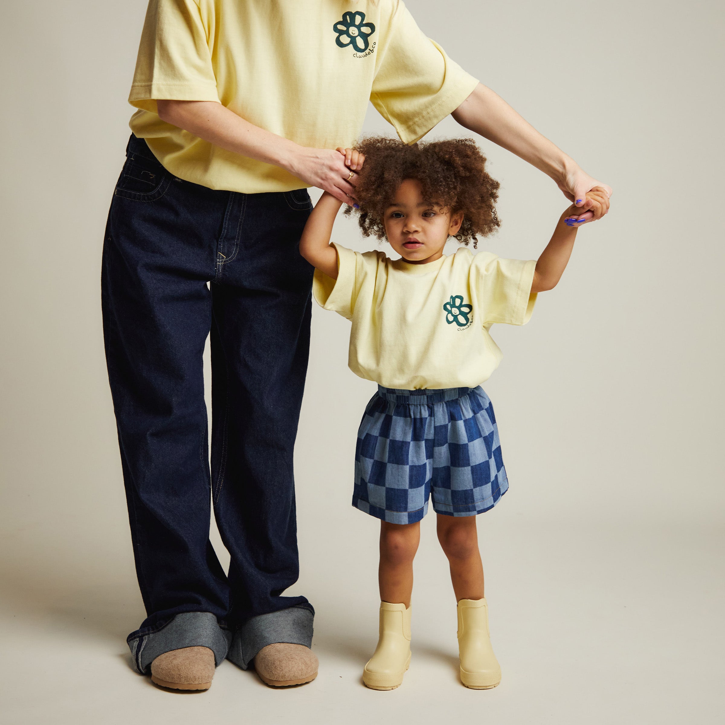 Frankie Checkerboard Denim Short Denim