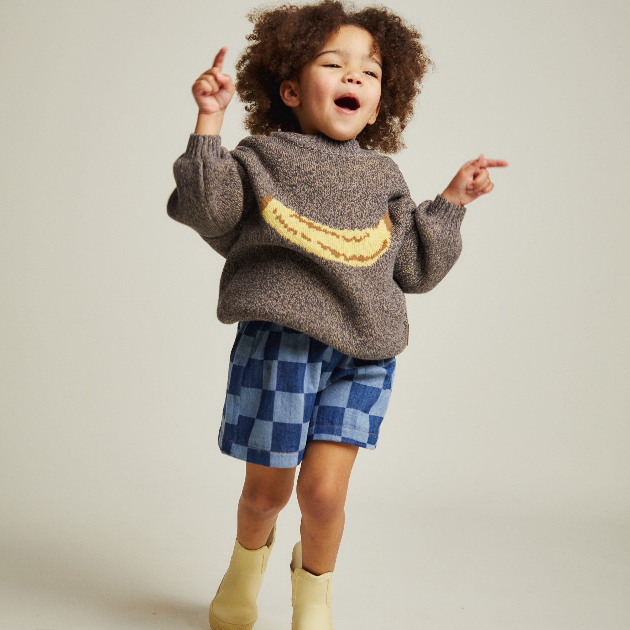 Frankie Checkerboard Denim Short Denim