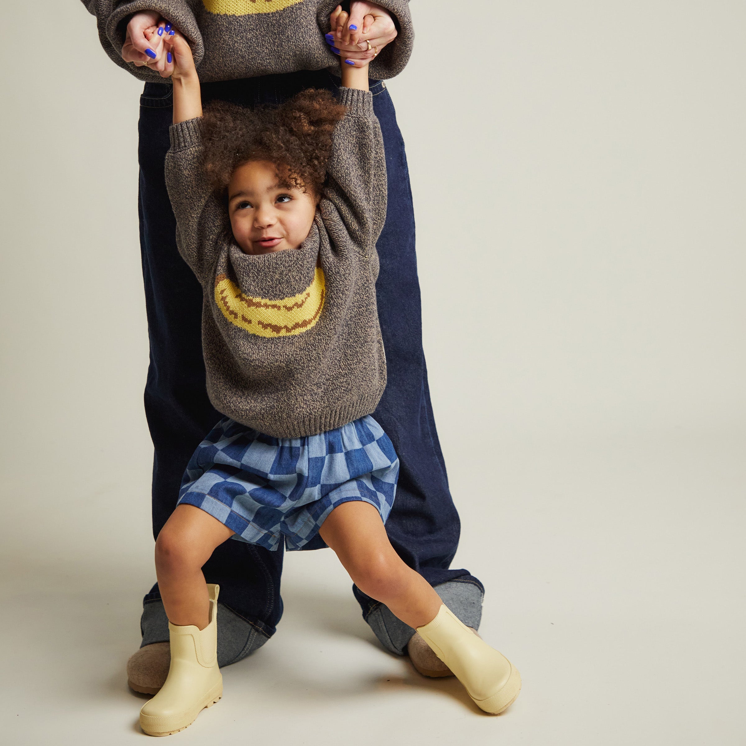 Frankie Checkerboard Denim Short Denim