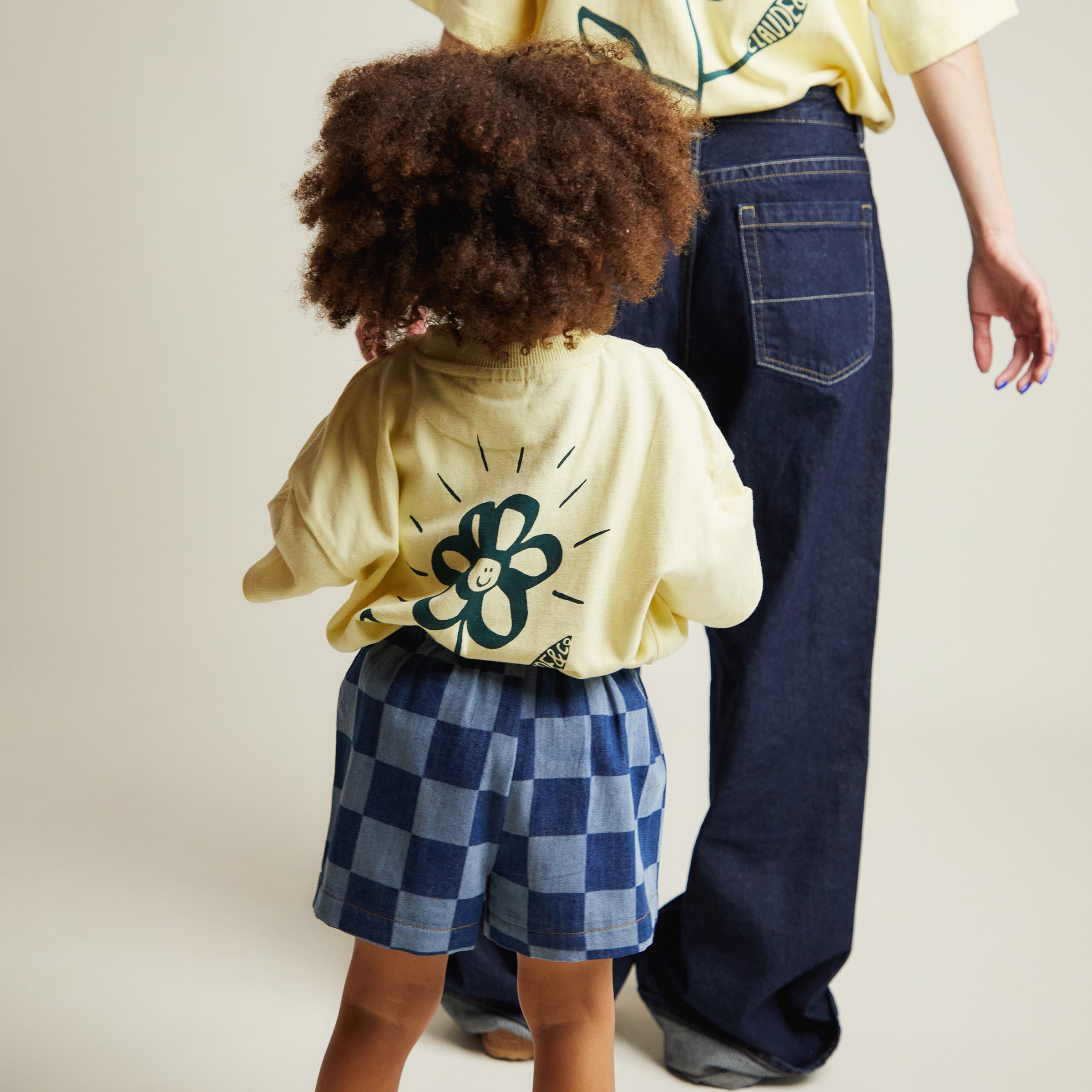 Frankie Checkerboard Denim Short Denim