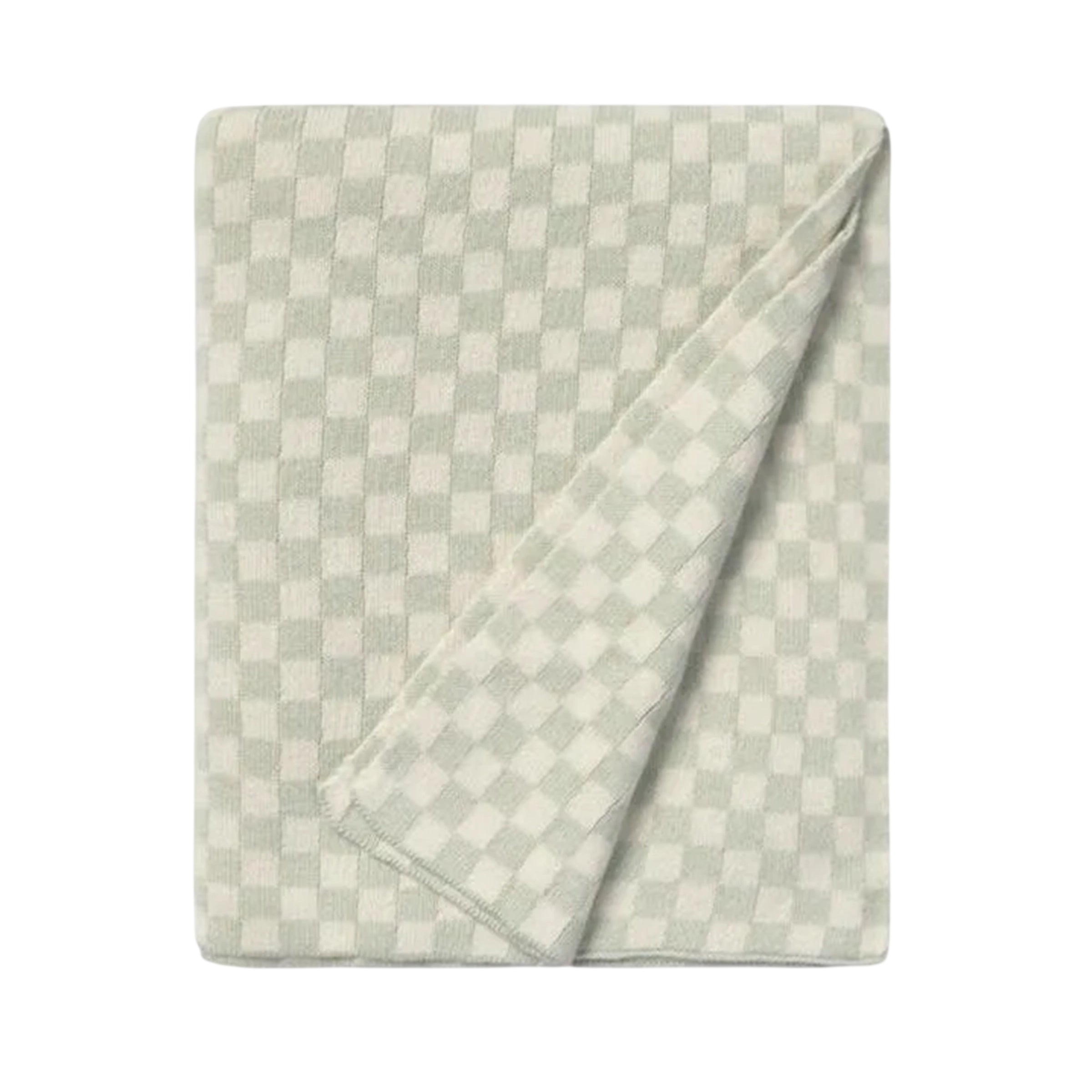 Strickdecke Tiles Blue Sage