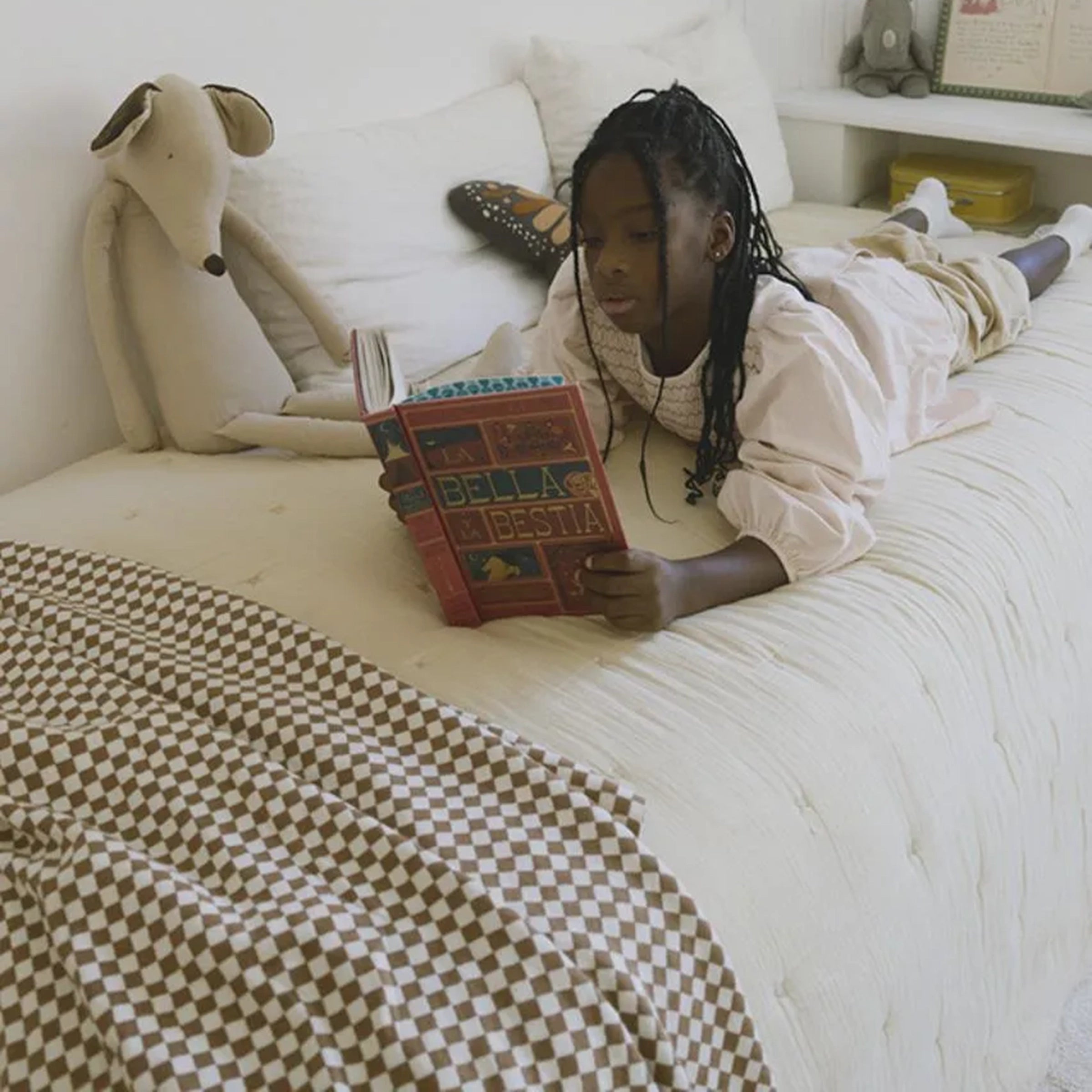 Strickdecke Tiles Toffee