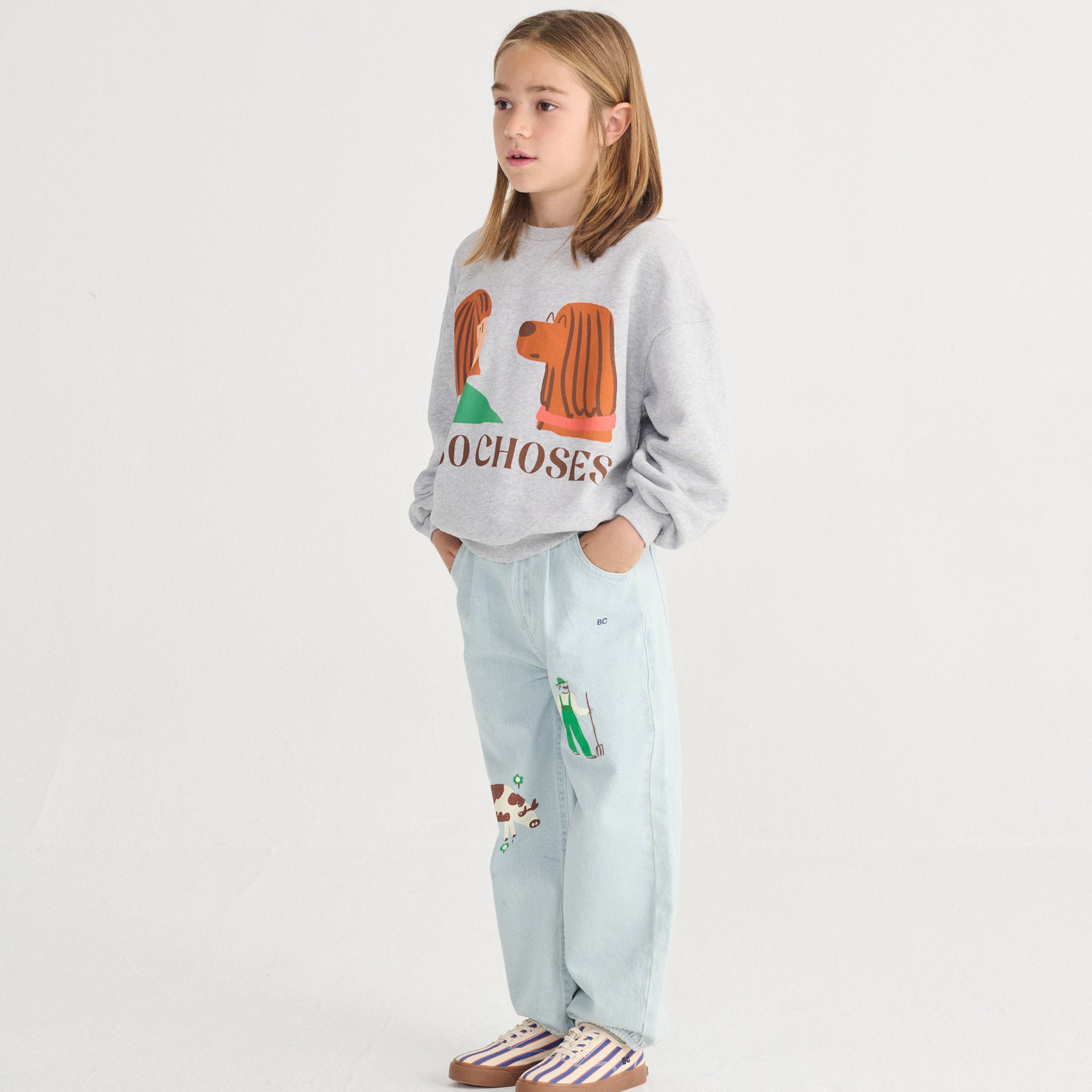 Sweat-shirt Friends In A Pickle Gris anthracite