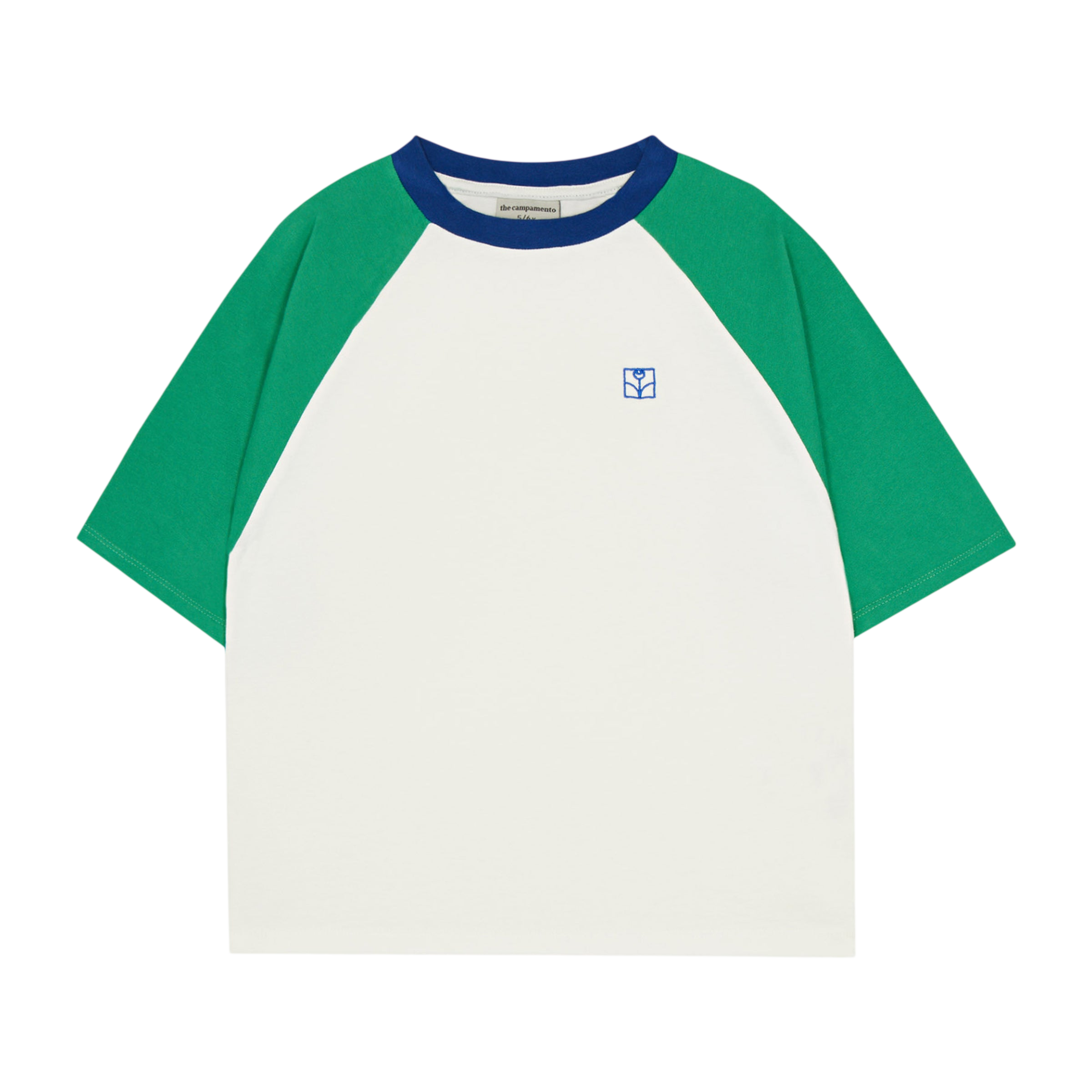 T-shirt Color Block Green Ecru