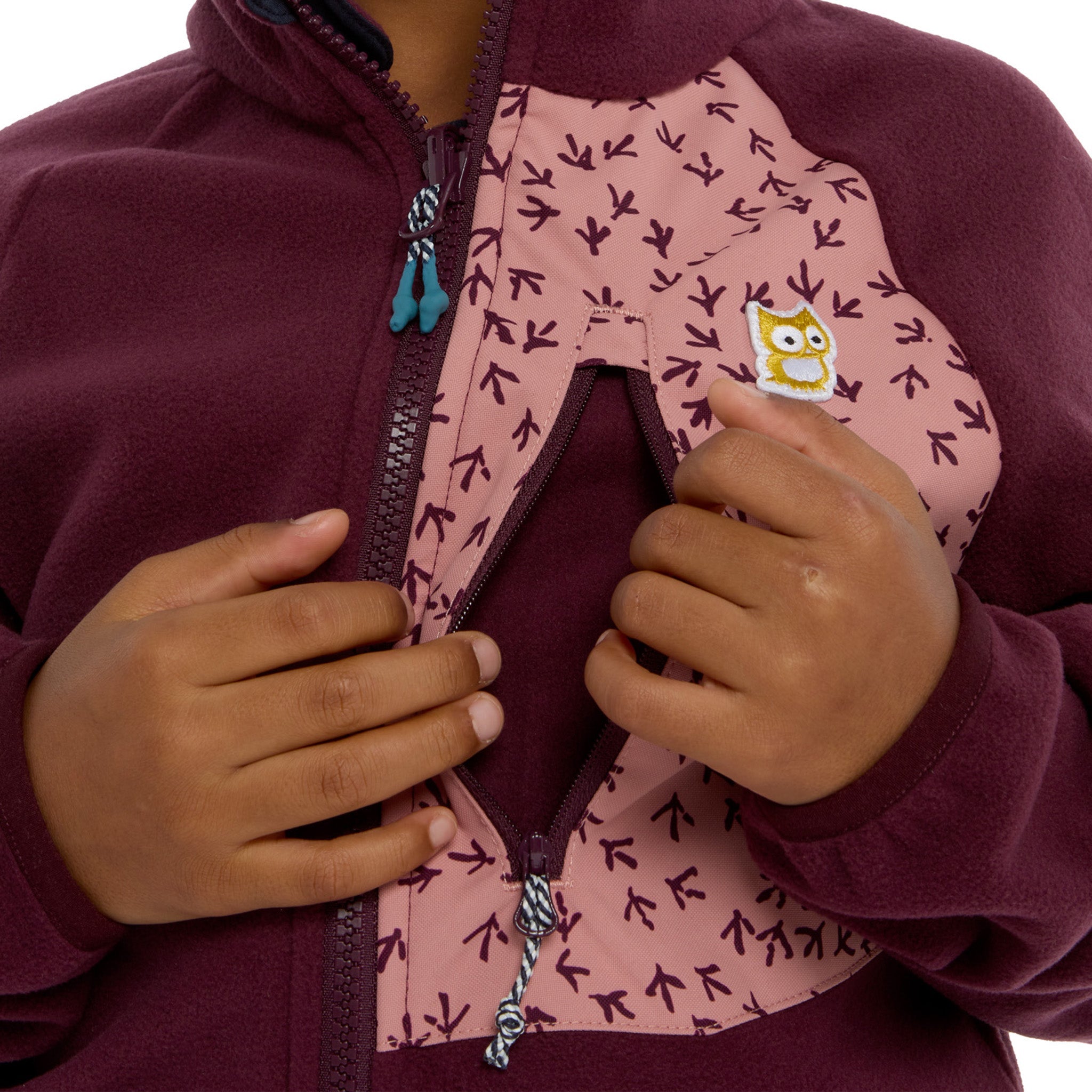 Avan Veste polaire bio "Senso" Mulberry / Dark rose
