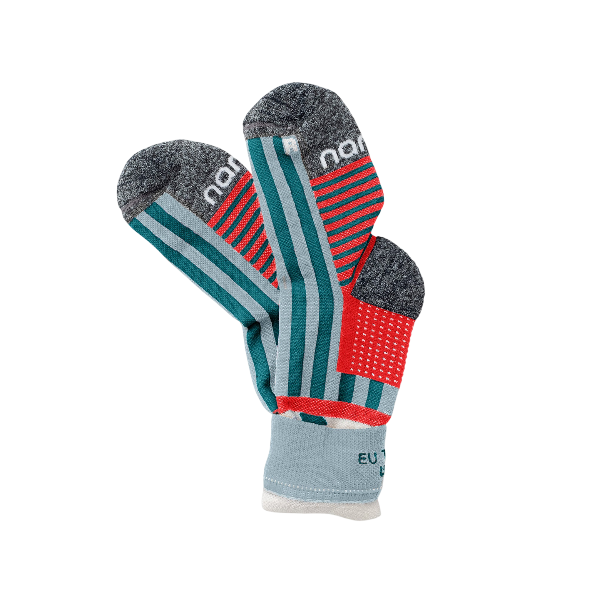 Wandersocken lang Gusto Merino Deep petrol / Ice blue