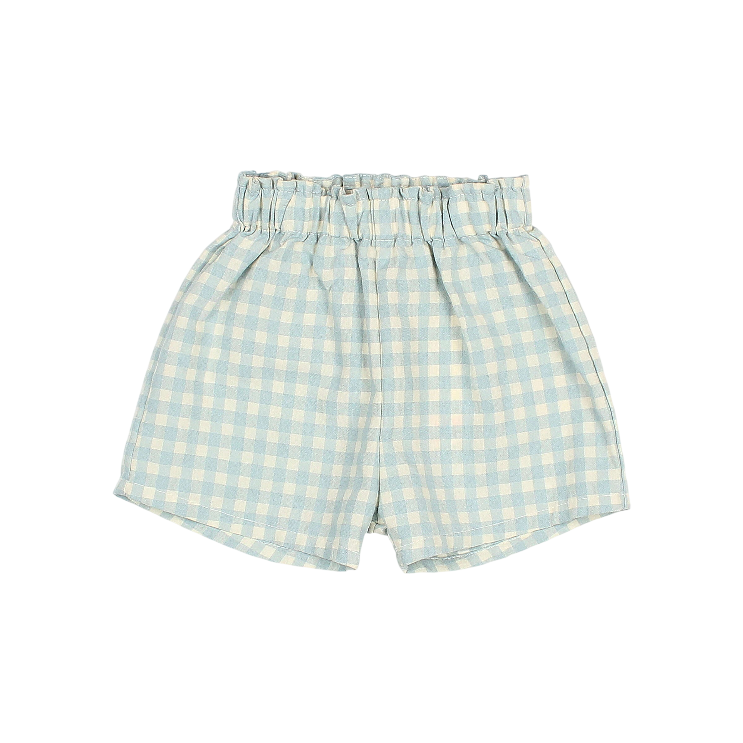 Baby Shorts Gingham Aqua