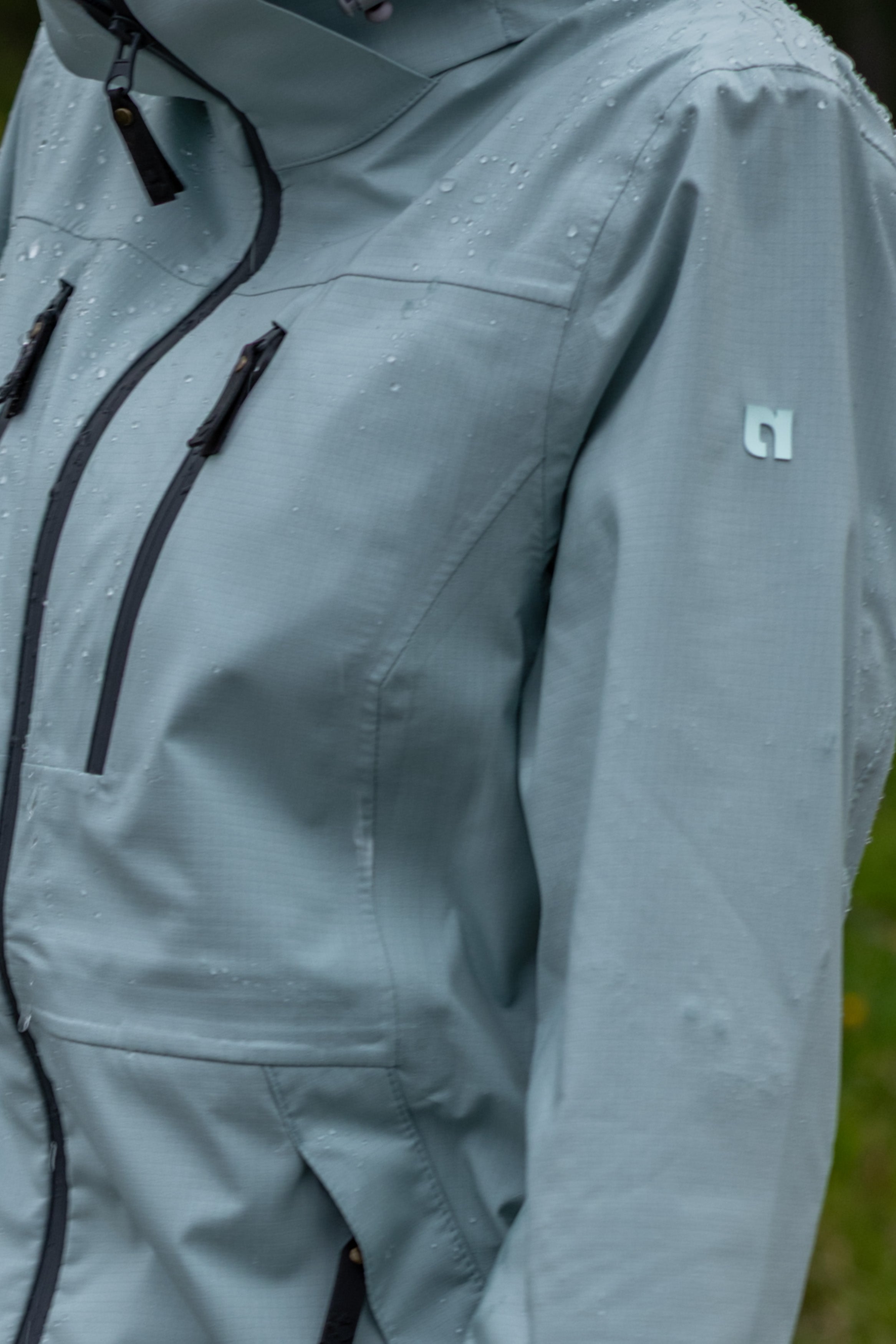 Women's 3-layer rain jacket Dora blue haze