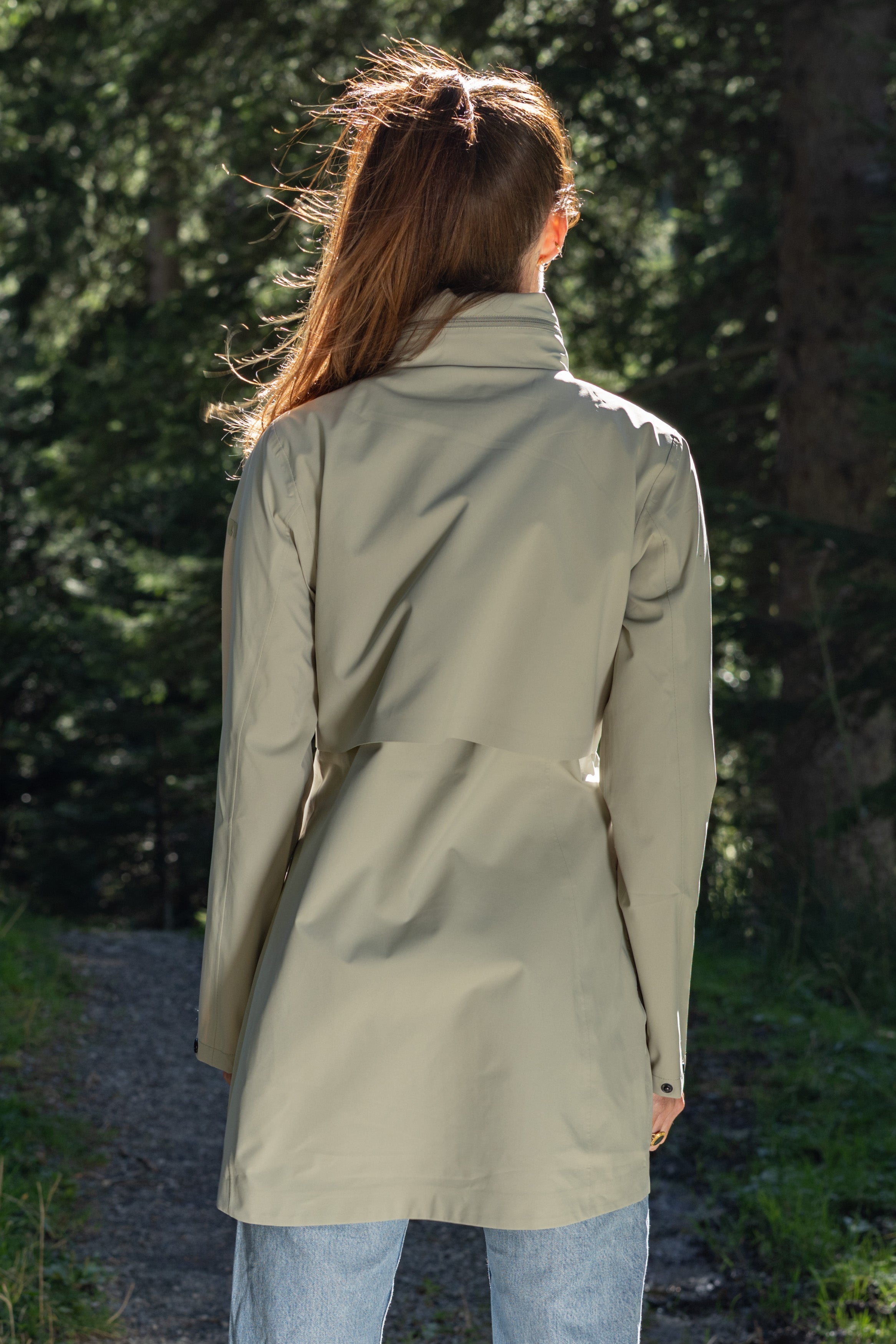 Women's 3-layer raincoat Penny sea grass