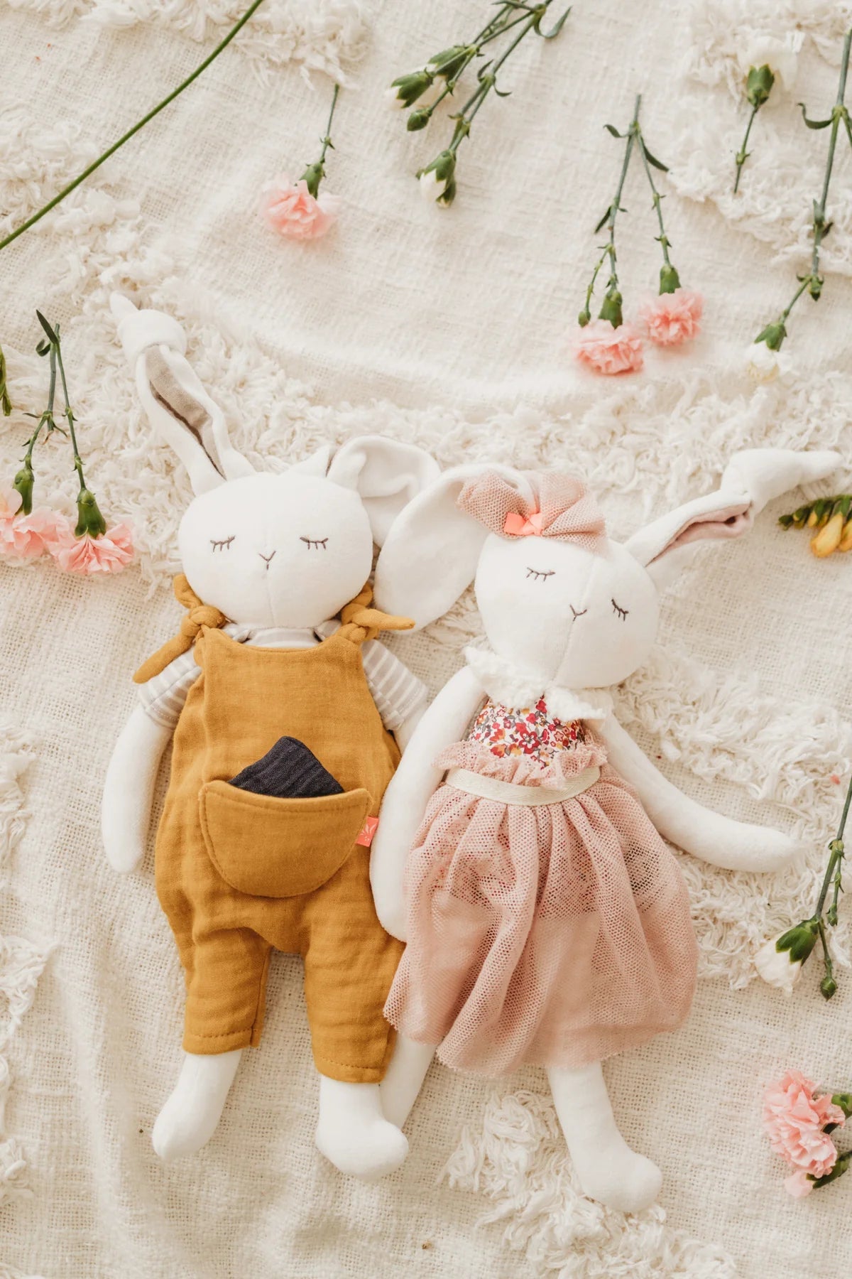 Stoffpuppe Hase Senfgelb (GOTS)