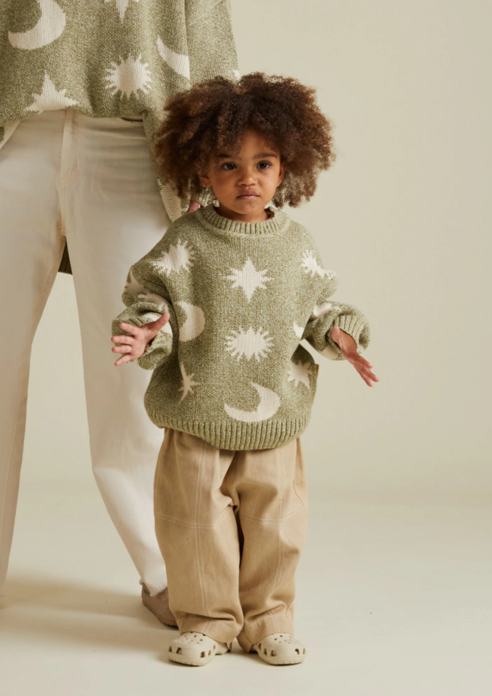 Cozmo Matcha Moon & Stars Sweater Matcha