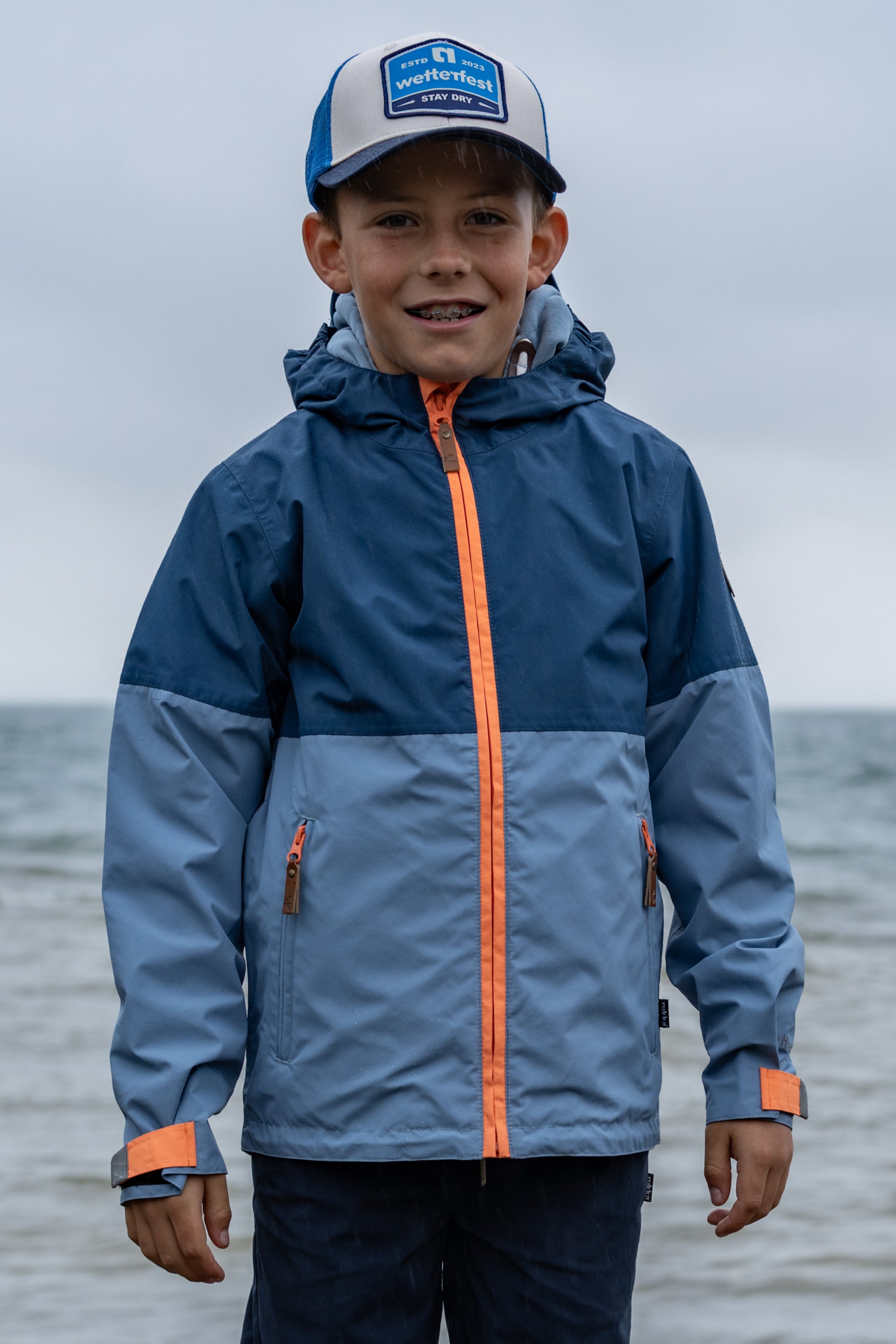 Puck veste de pluie pour enfants dark denim