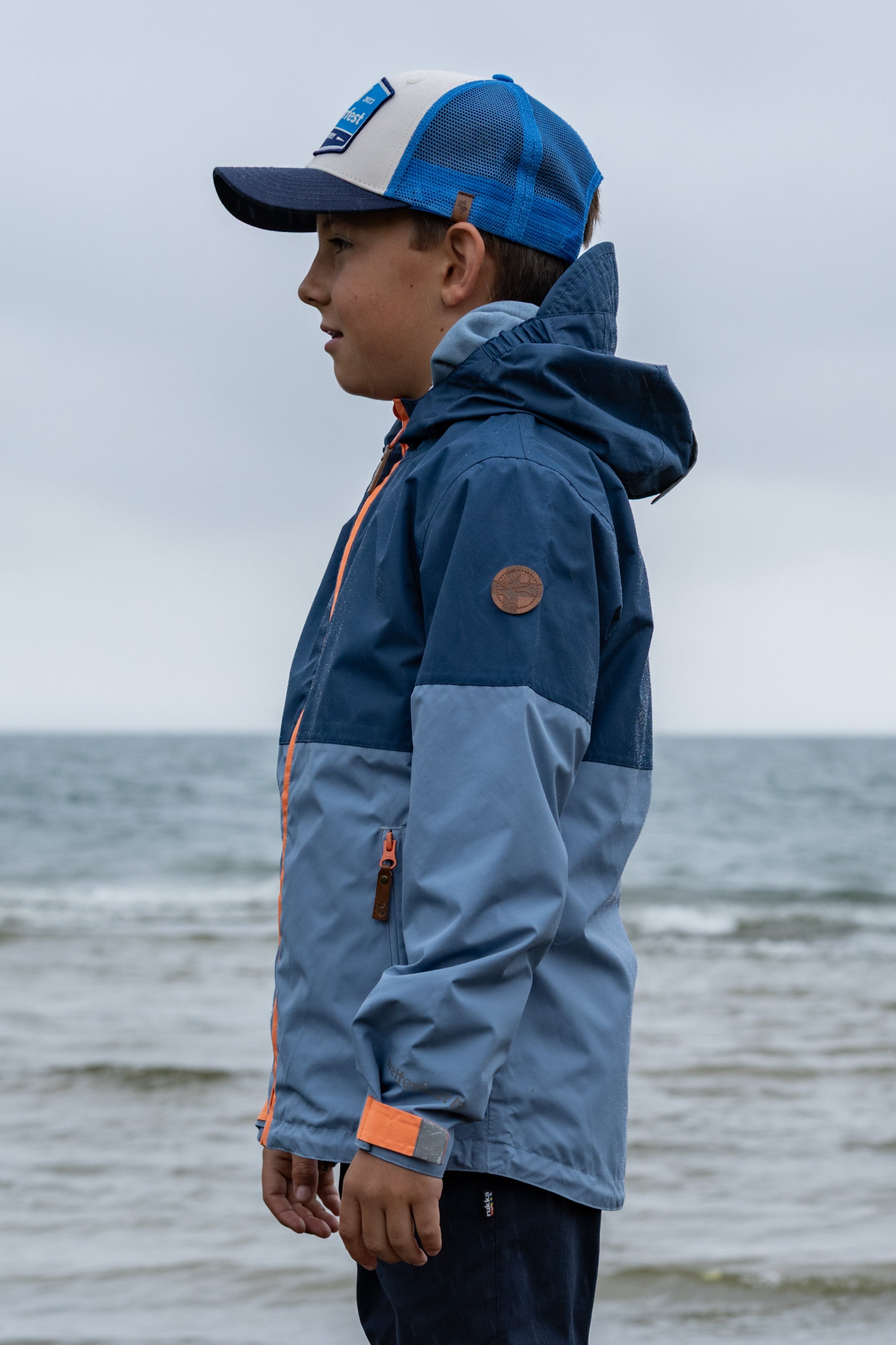 Puck veste de pluie pour enfants dark denim