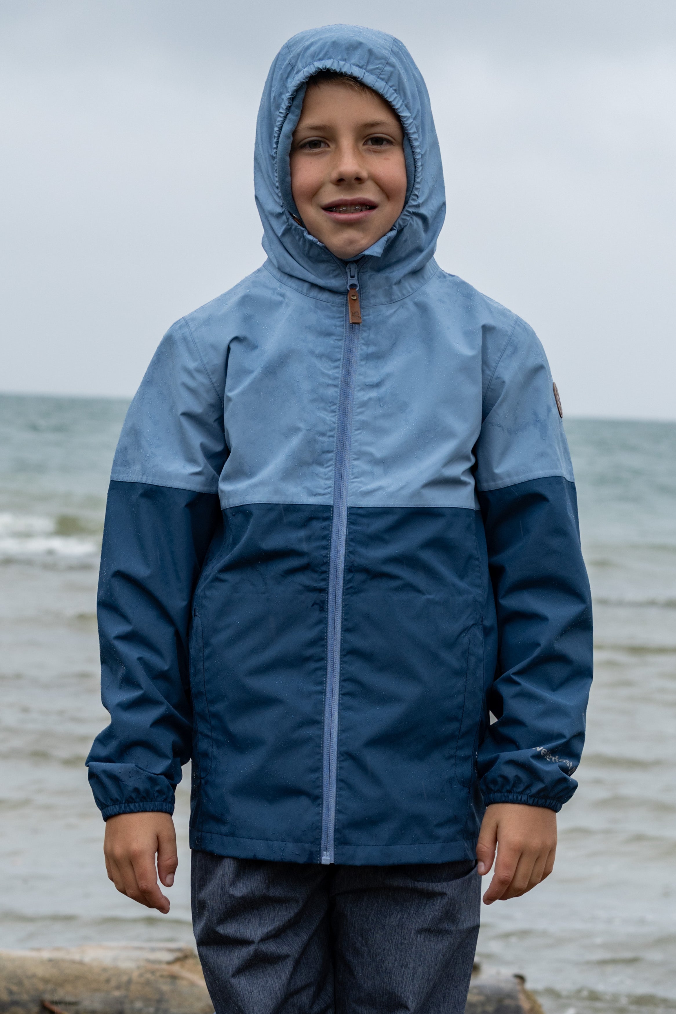 Travellight veste de pluie pour enfants faded denim