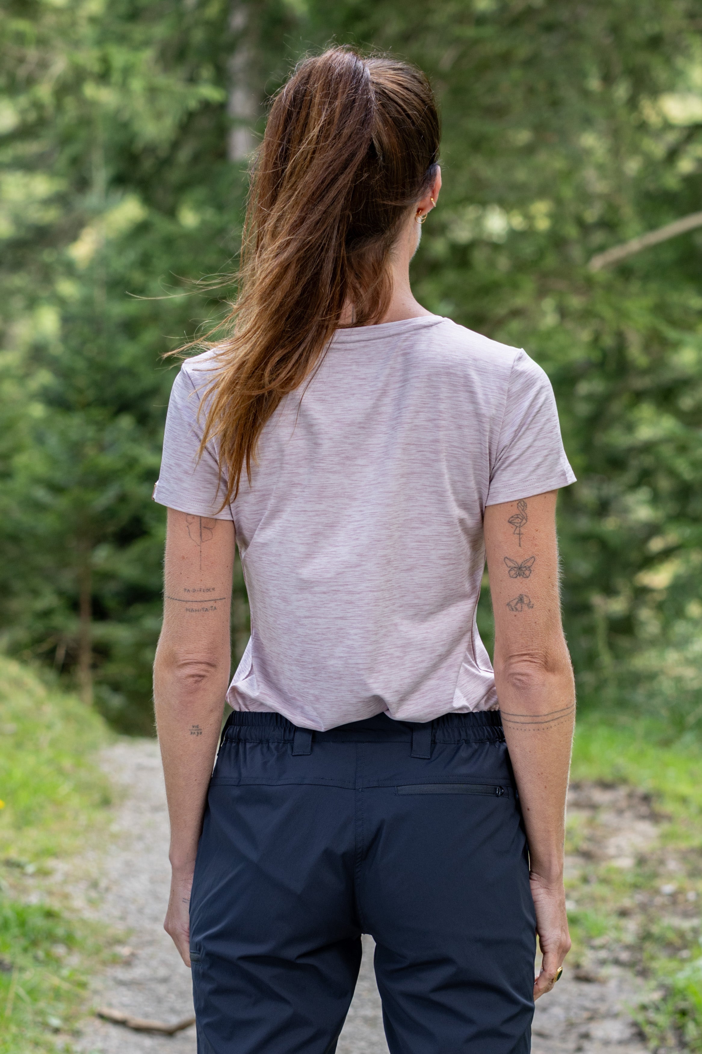 Loria functional T-shirt women mauve shadows