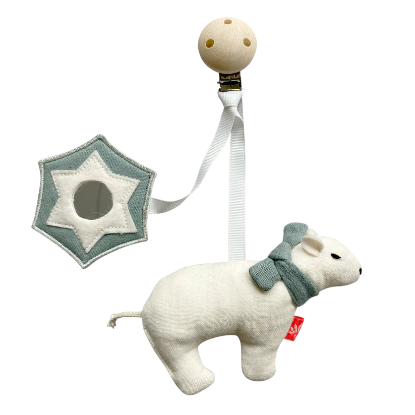 Wooden clip with polar bear
