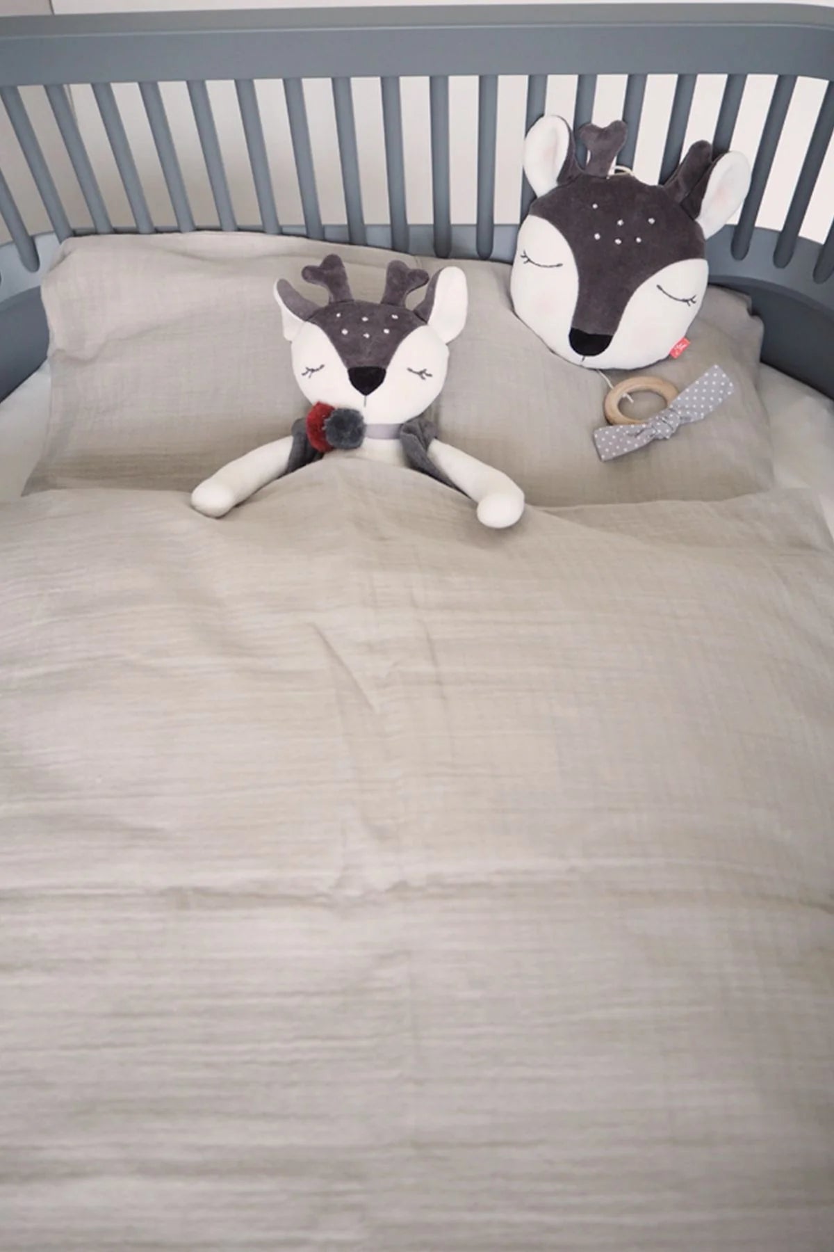 Parure de lit Muslin gris argenté