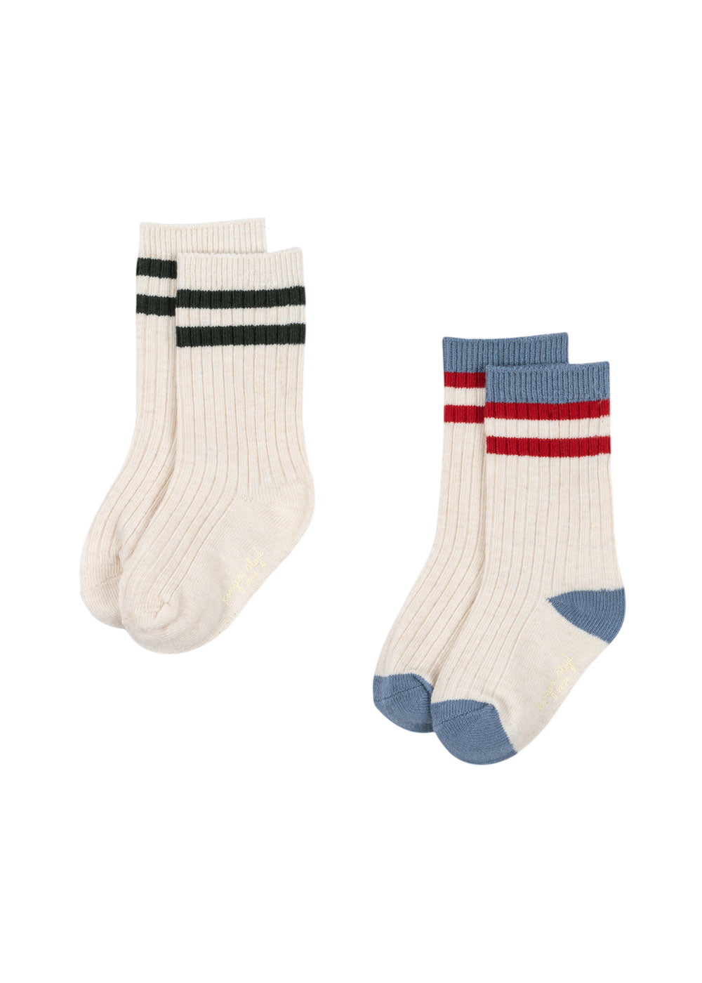 2 PACK CHAUSSETTES À CÔTES BLEU PERLE