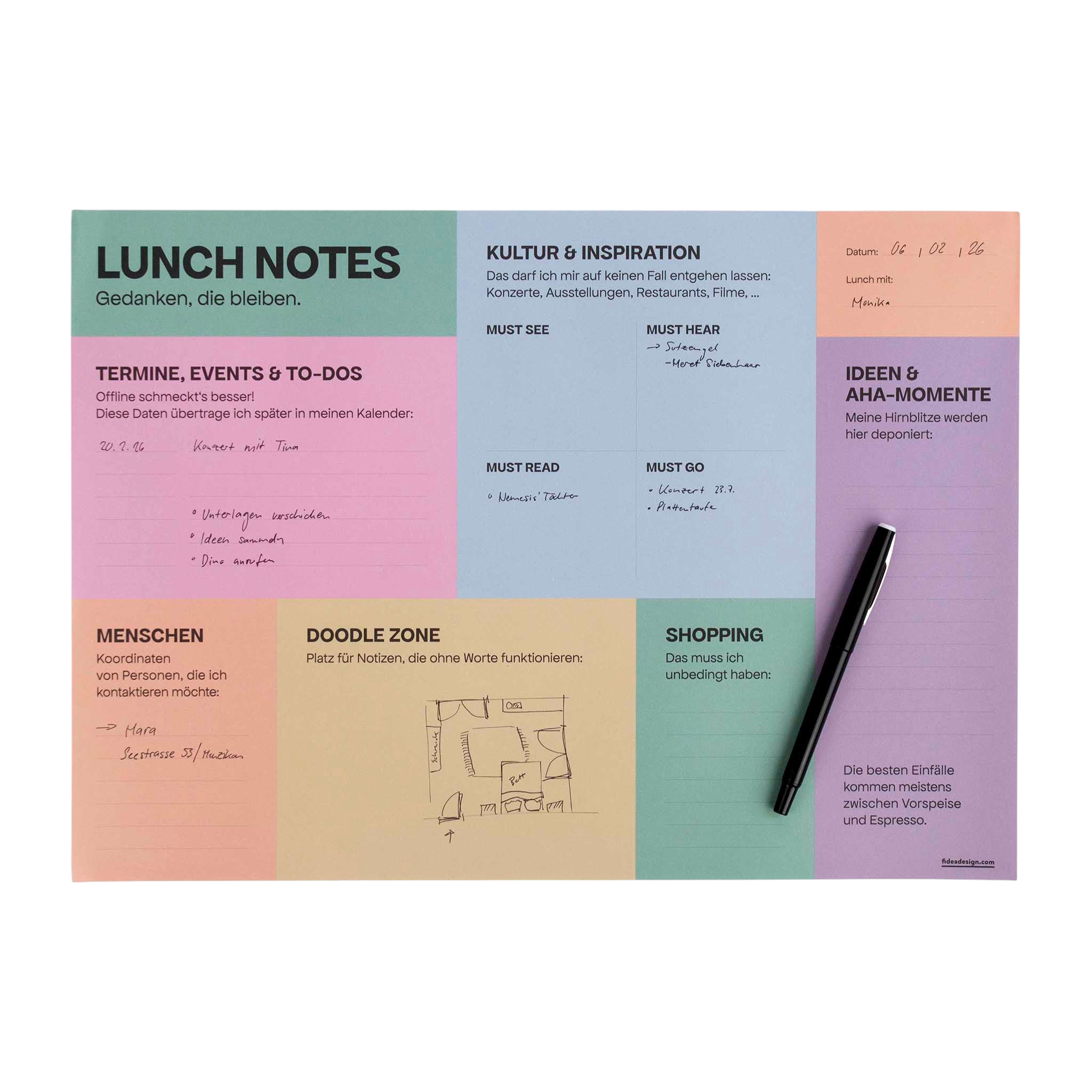 Notes de déjeuner