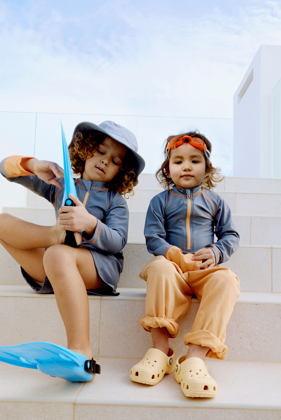 Chapeau de soleil GL x TS Bucket GOTS Stone Grey