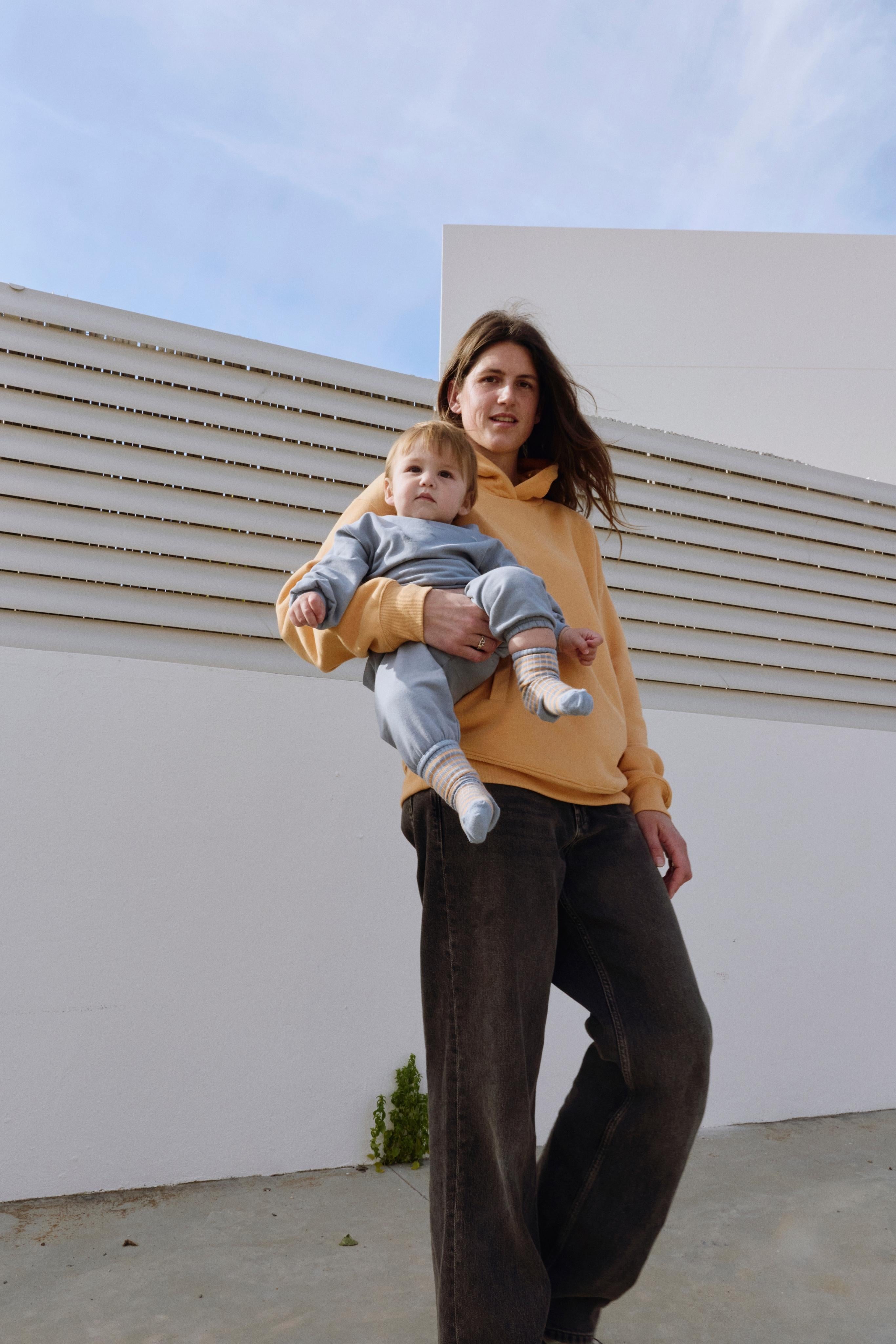 Baby Sweatshirt with Dropped Shoulders, GOTS Stone Gray / Baby Sweater with Dropped Shoulders, GOTS Stone Gray