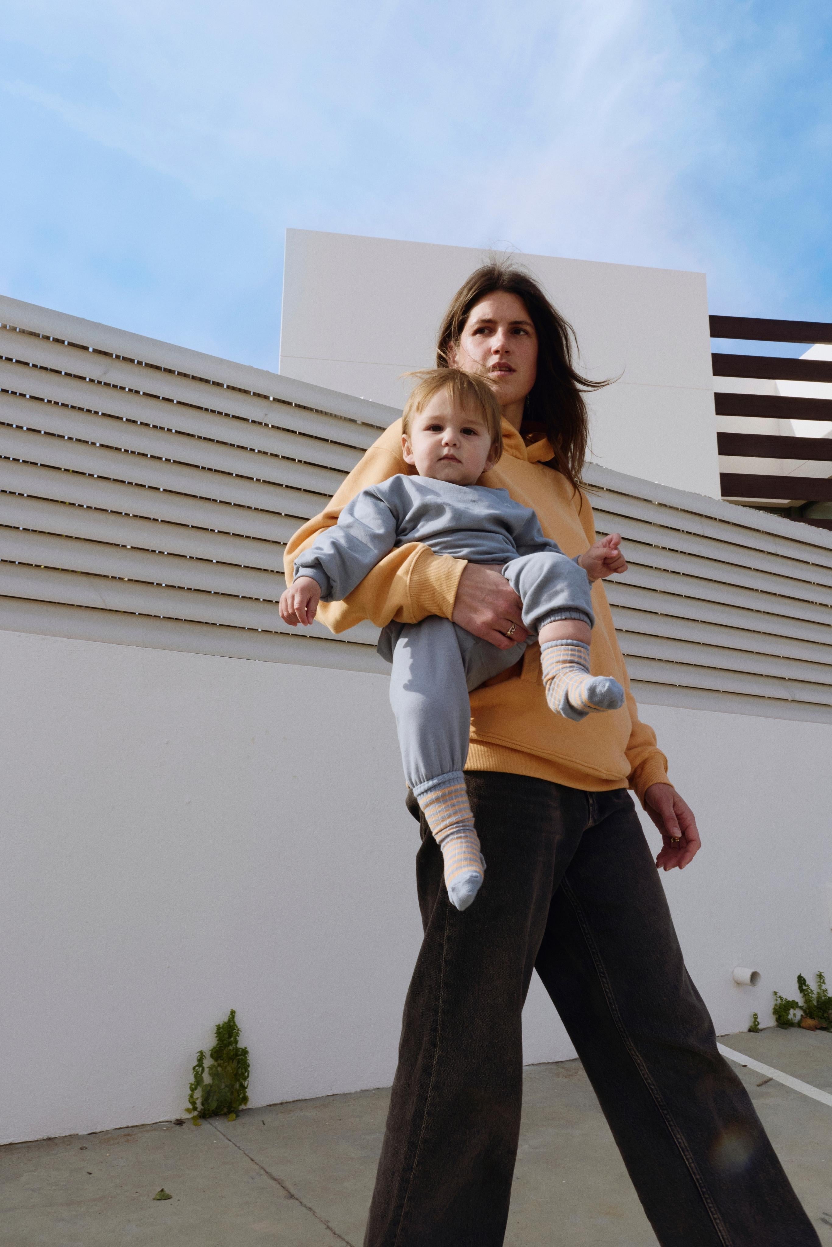 Baby Sweatshirt with Dropped Shoulders, GOTS Stone Gray / Baby Sweater with Dropped Shoulders, GOTS Stone Gray