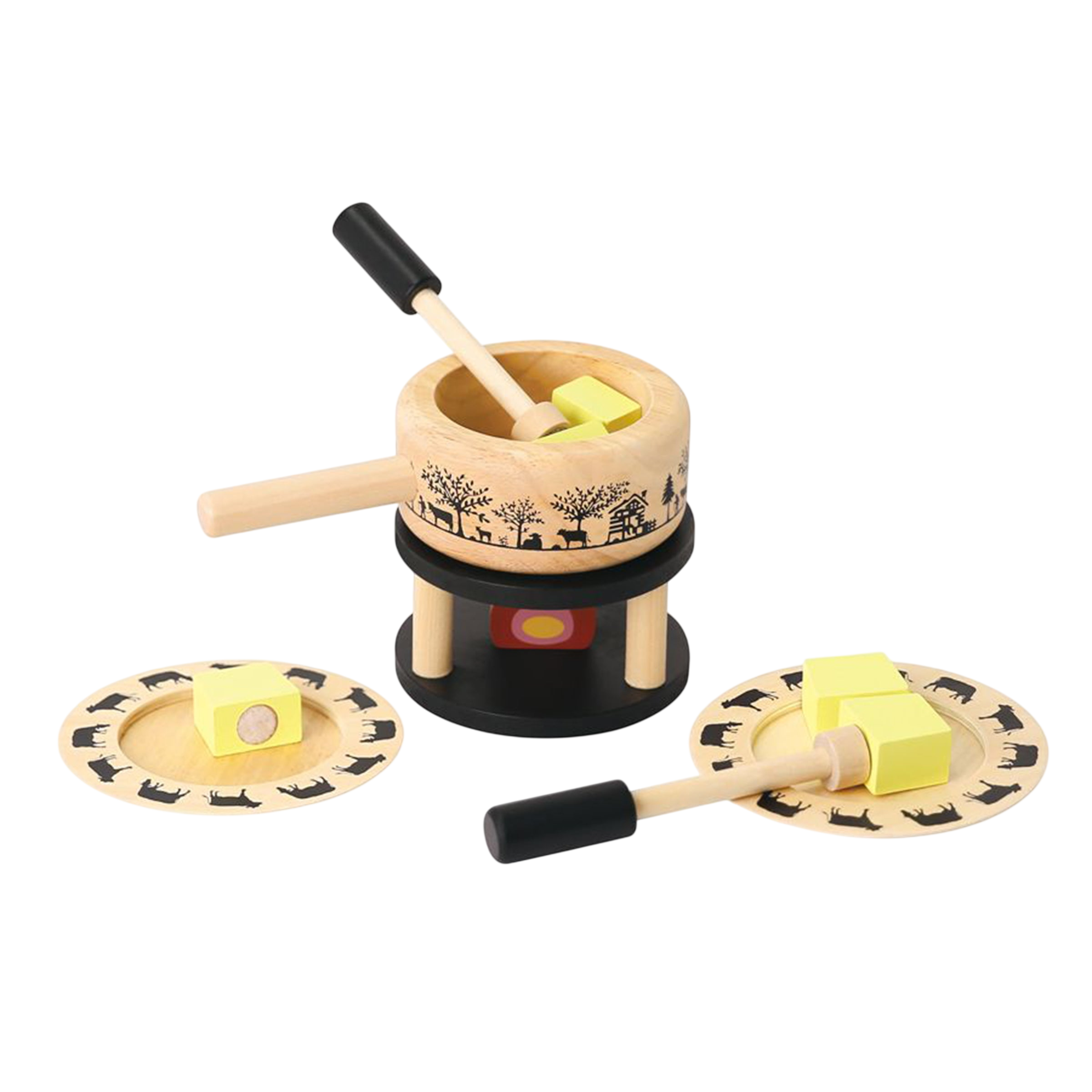 Spielba Set à fondue avec assiettes et fourchettes
