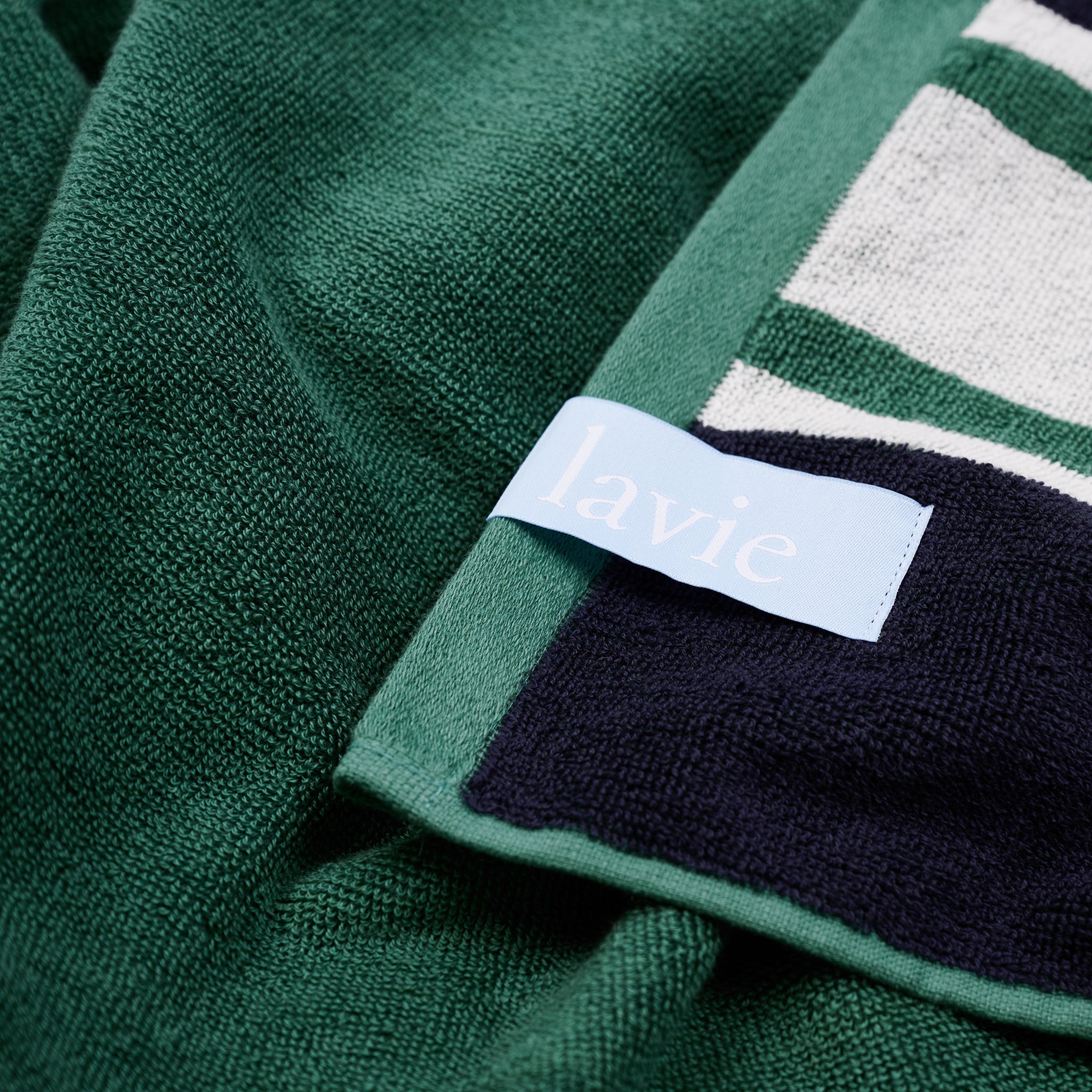 Serviette de plage Ada indigo/jade/undyed