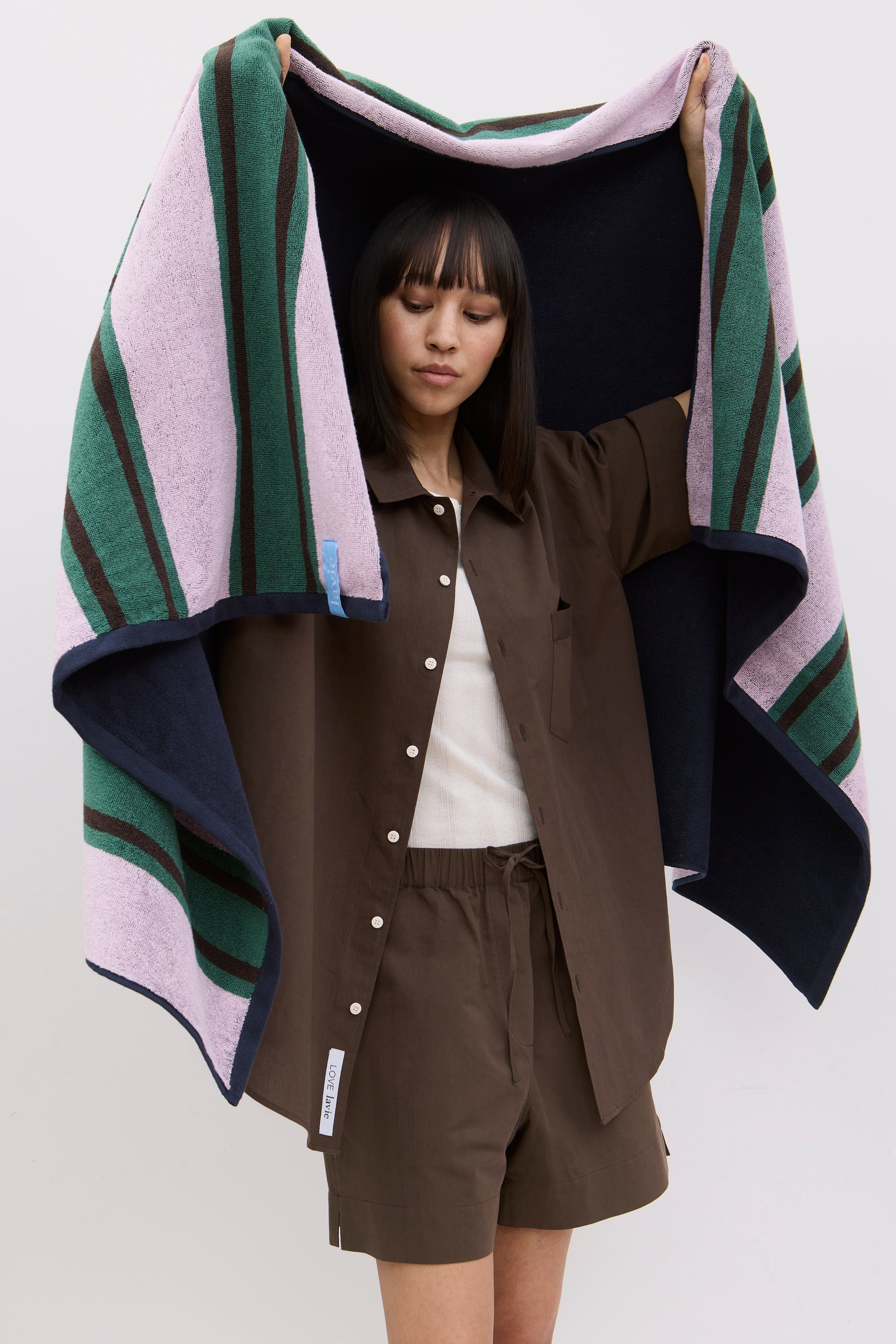 Ada pink/jade/indigo beach towel