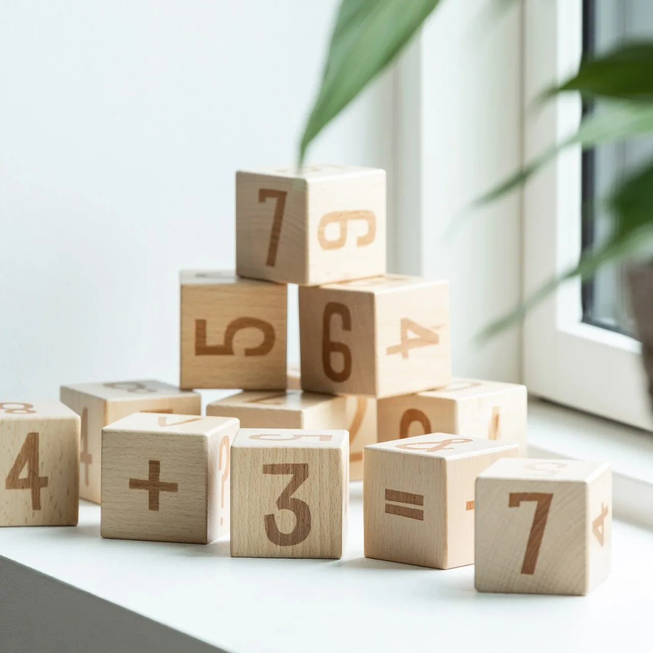 Wooden number blocks