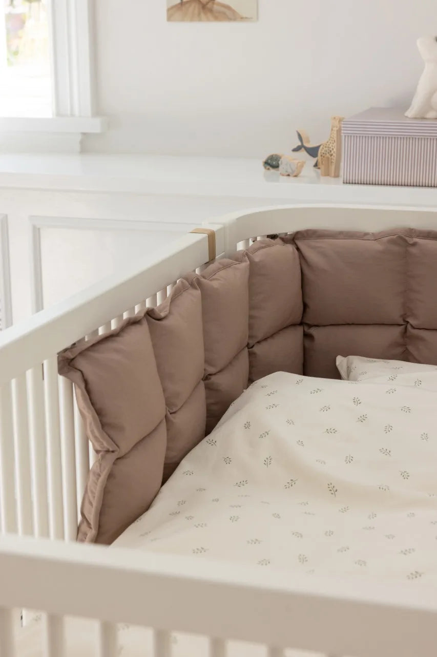 Half-length cot bumper, kapok, plain Jetty Beige