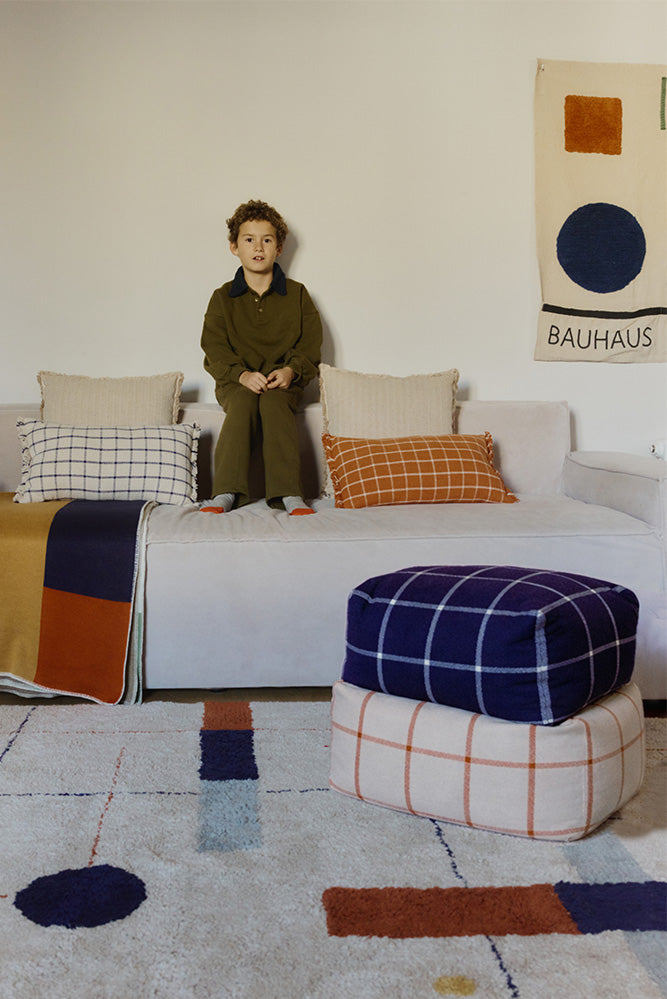 Pouf Geo Block Blue