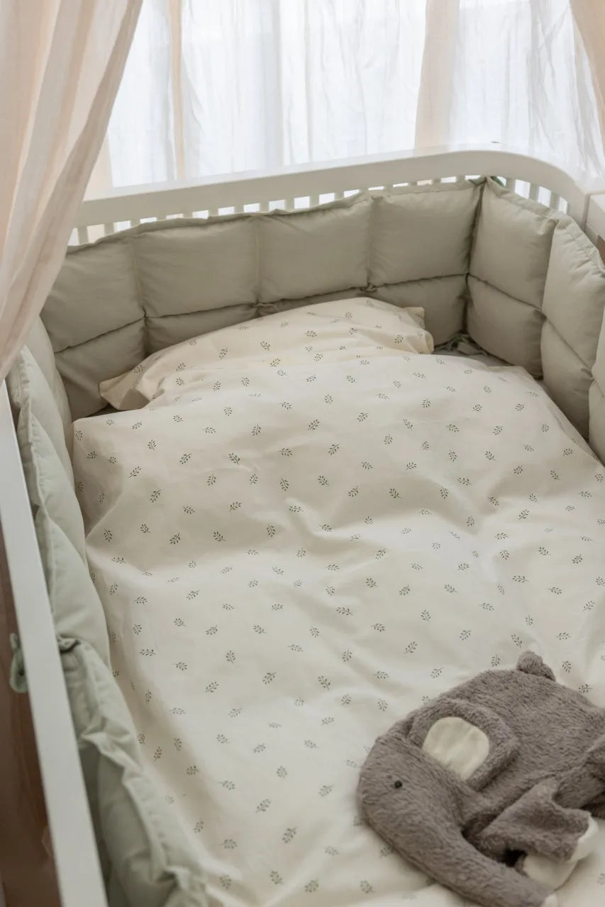 Bed bumper, kapok, uni Mist Green