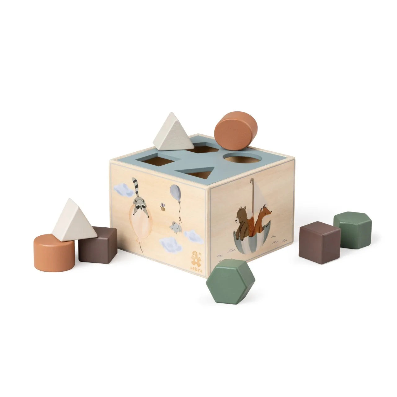 Shape pegging game, wood, World of Sebra Stone