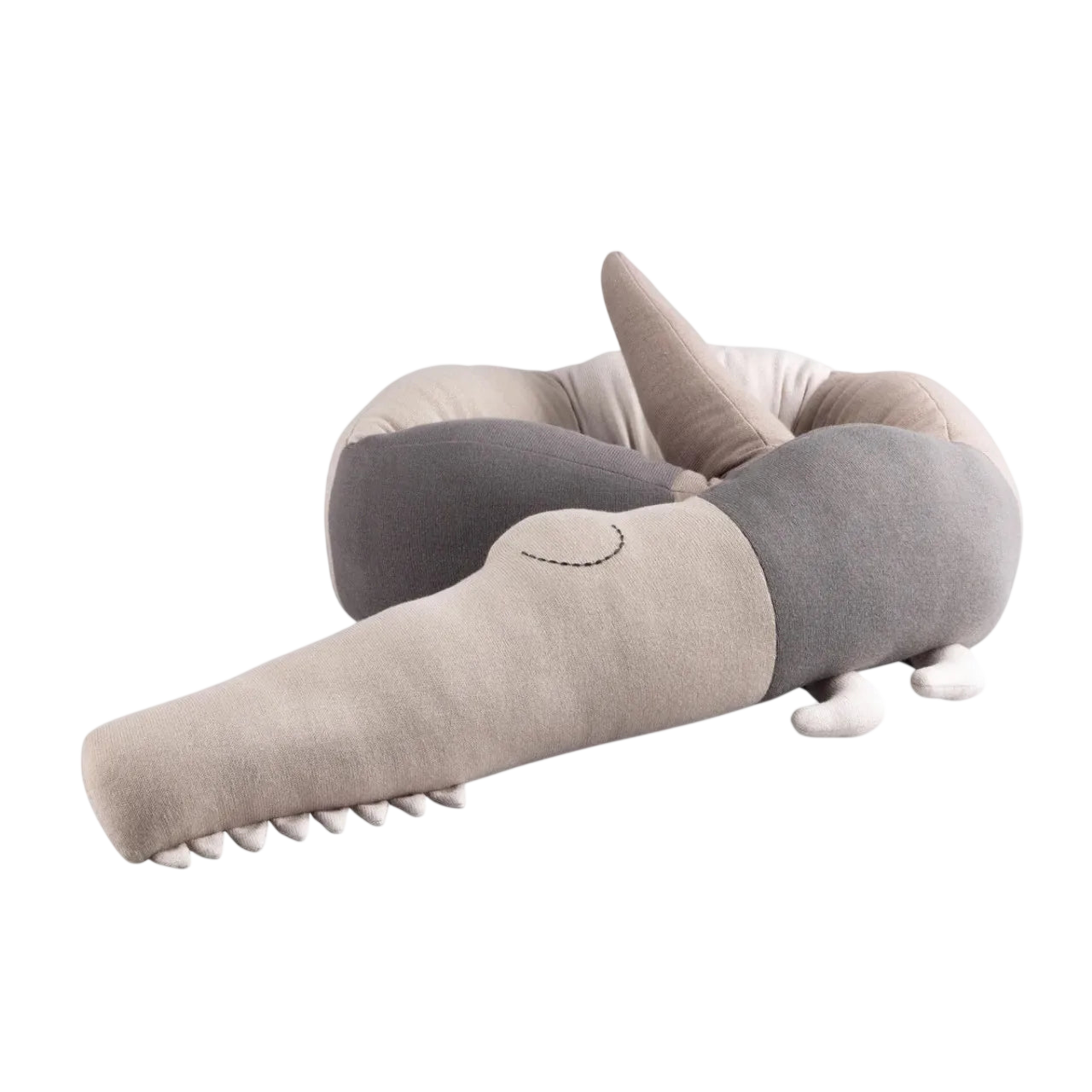 Knitted bed snake, Sleepy Croc seabreeze beige