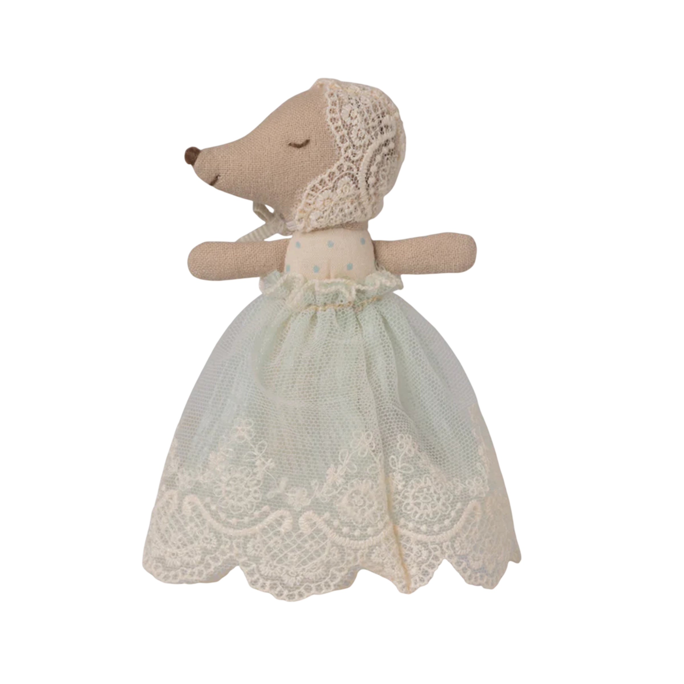 Maileg souris bébé en robe menthe