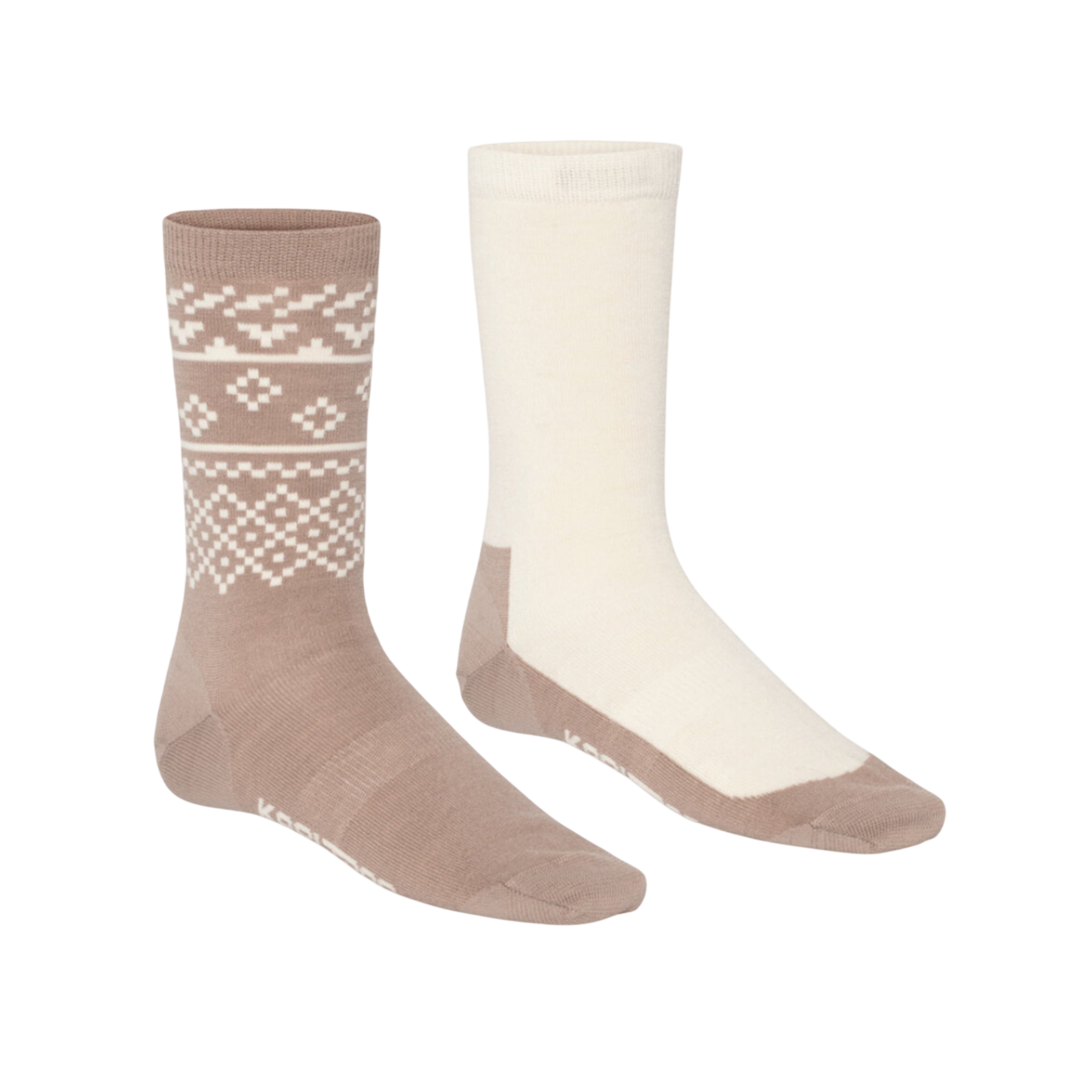 Lot de 2 paires de chaussettes de randonnée Ragna, couleur moka