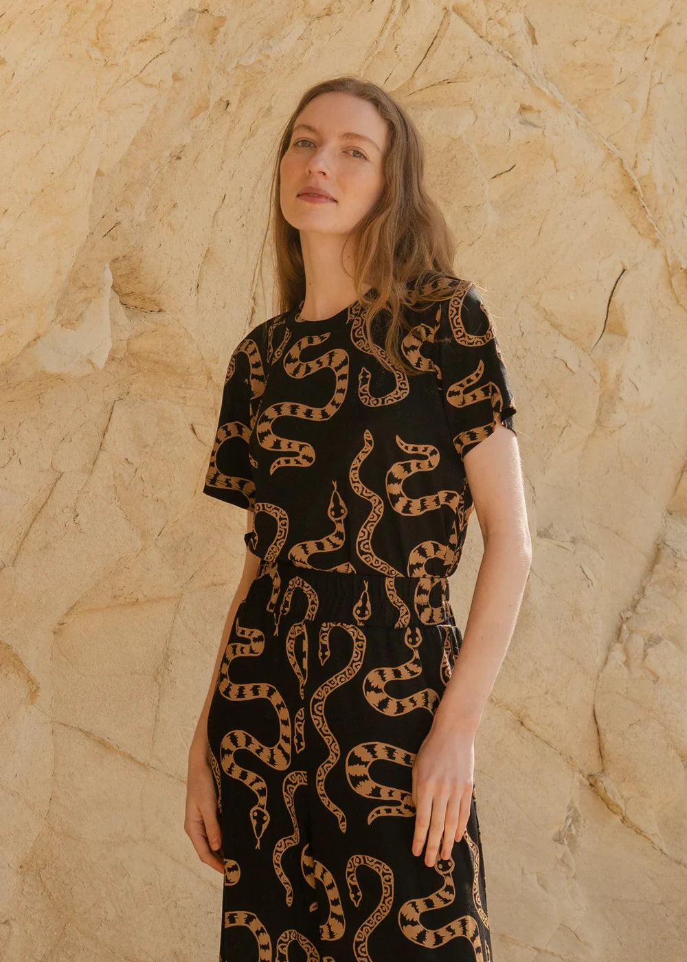 Adult Bluse Sault Medusa Schwarz Beige